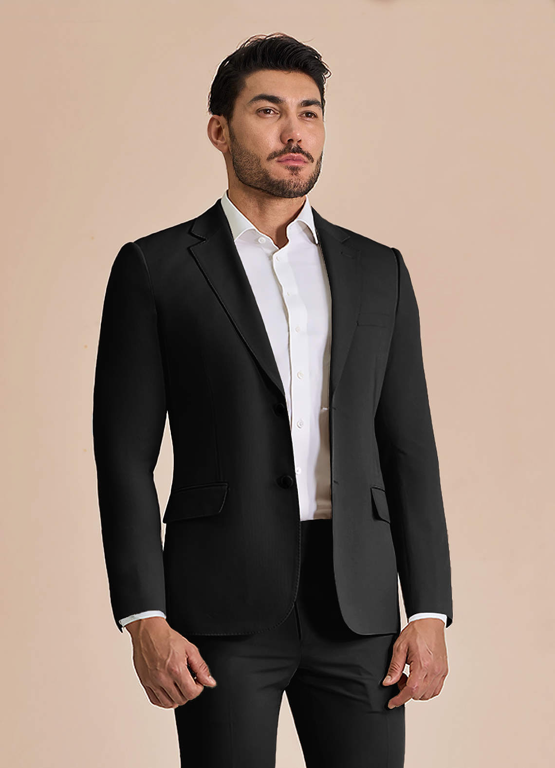 front William Negro Chaqueta de traje