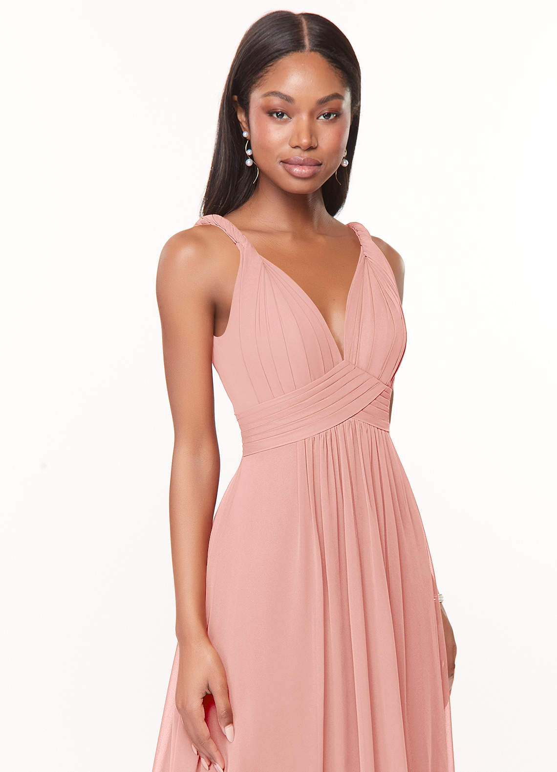 Azazie Maren Rosette Chiffon Bridesmaid Dresses | Azazie