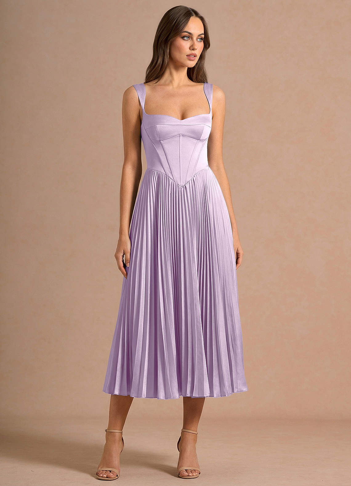 lilac pleated midi dress Nova Pleated Midi Dress-LILAC / 6