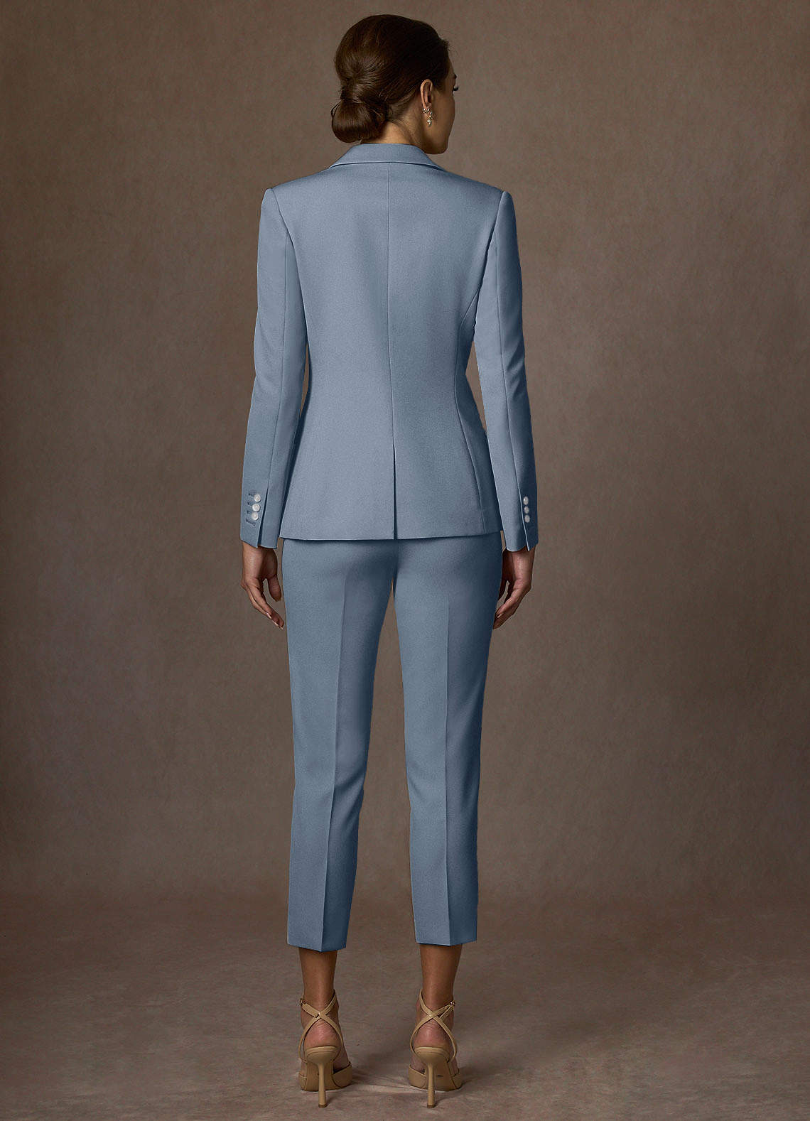 front Kennedy Dusty Blue Structured Stretch Blazer