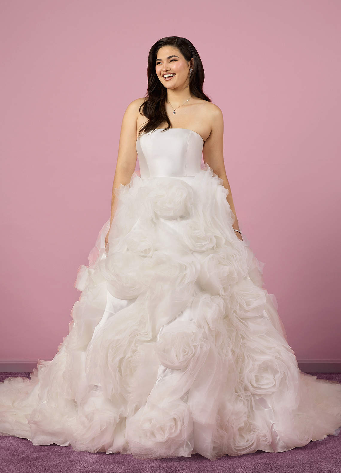 Barbie ♥ Azazie Wedding Dresses Ball-Gown Strapless Organza Cathedral Train Dress image9