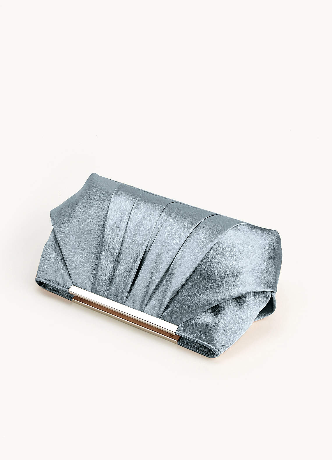 front Metallic Satin Pleated Clutch