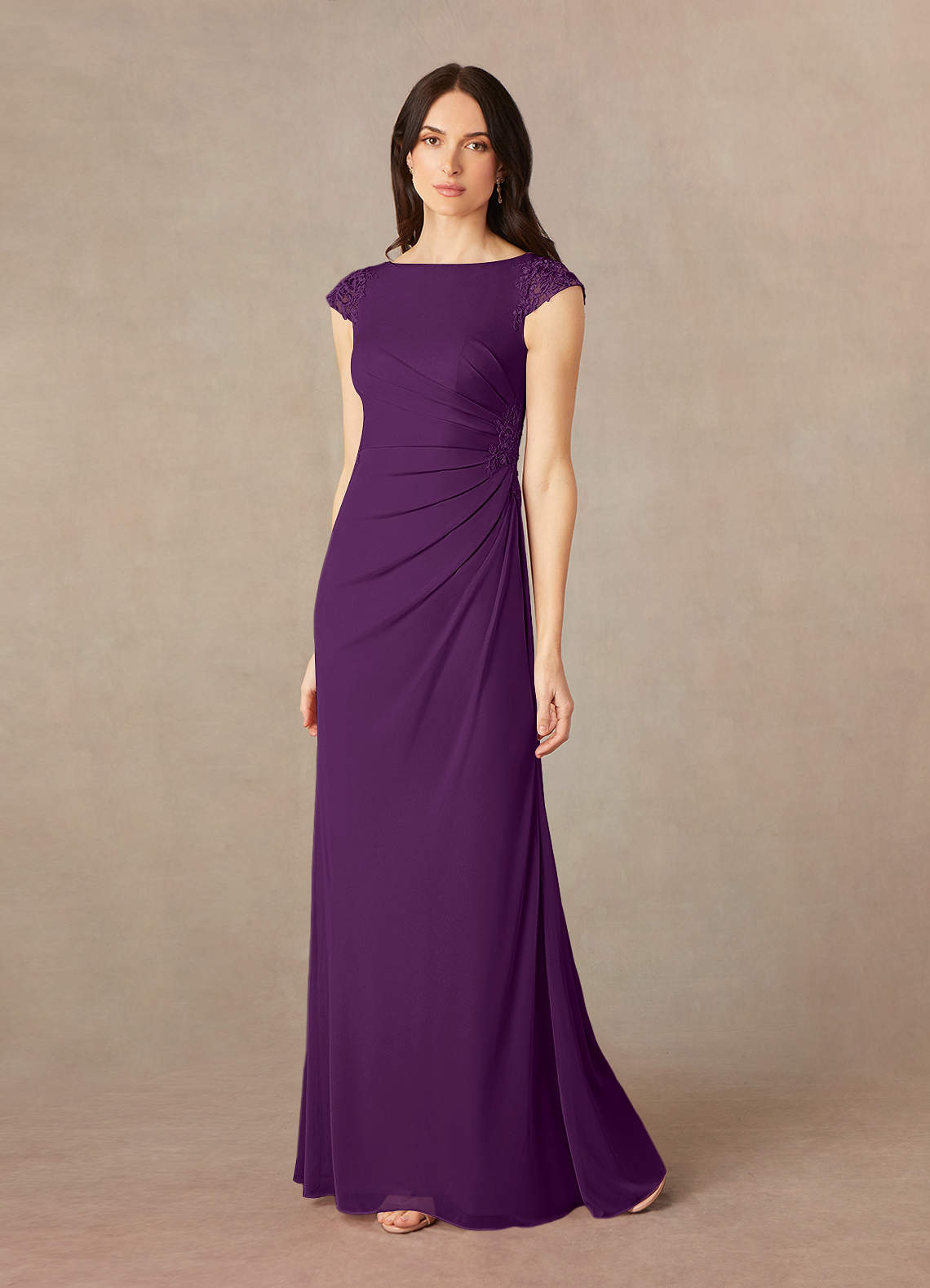 Azazie Janie Mother of the Bride Dresses Grape Mermaid Lace Dress image1
