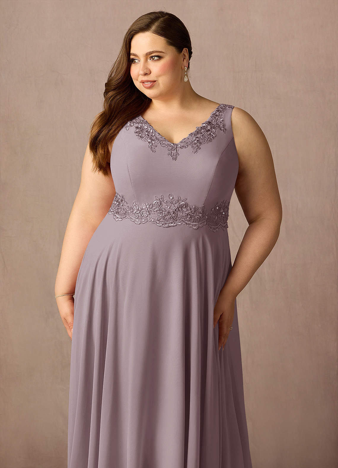 Azazie Devana Abiti per la Madre della Sposa Abito A-Line in Chiffon Lustrini Dusk image8