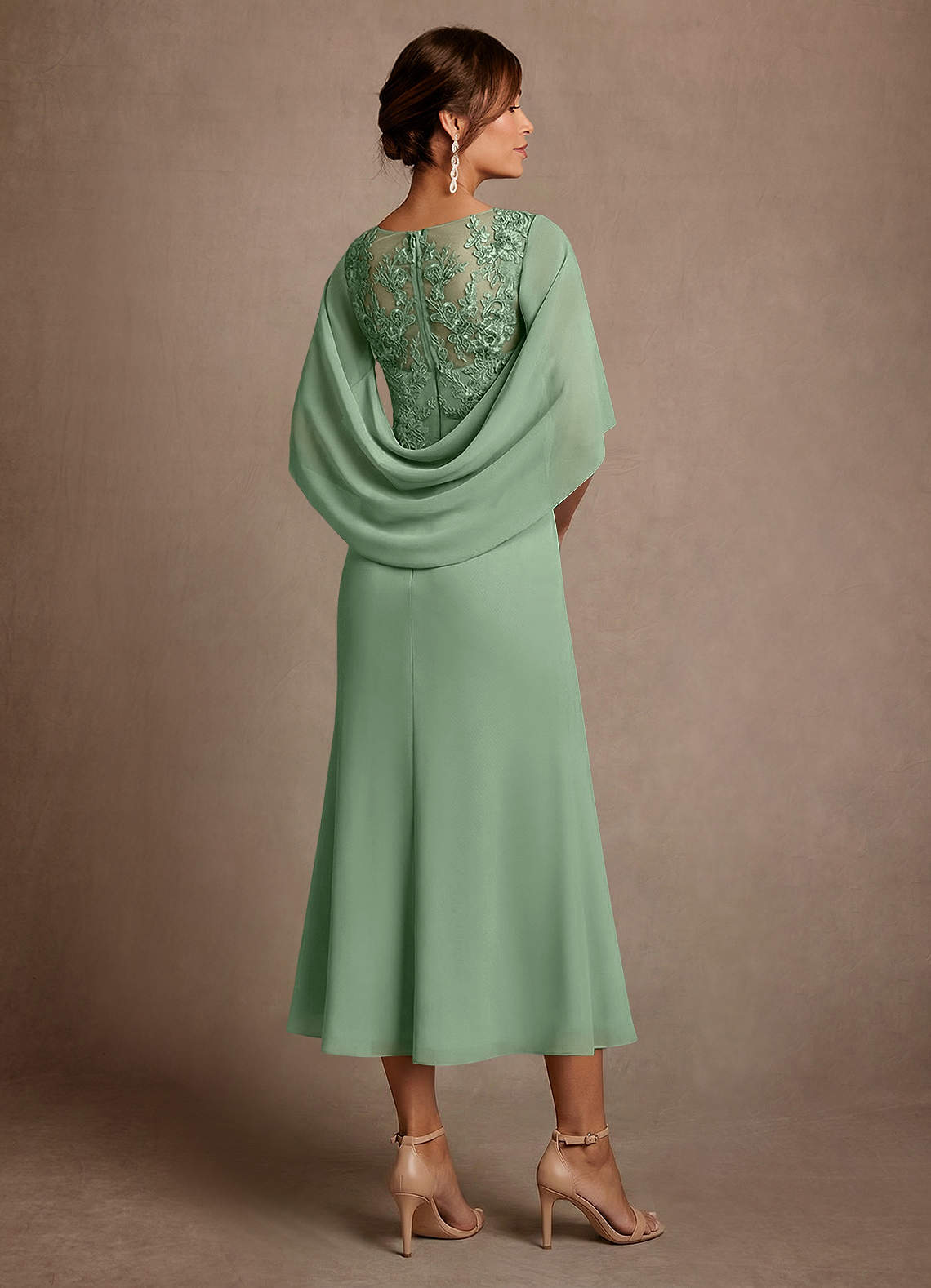 Azazie Forums Brudens mor kjoler A-Line Blonder Te-længde Kjole image1