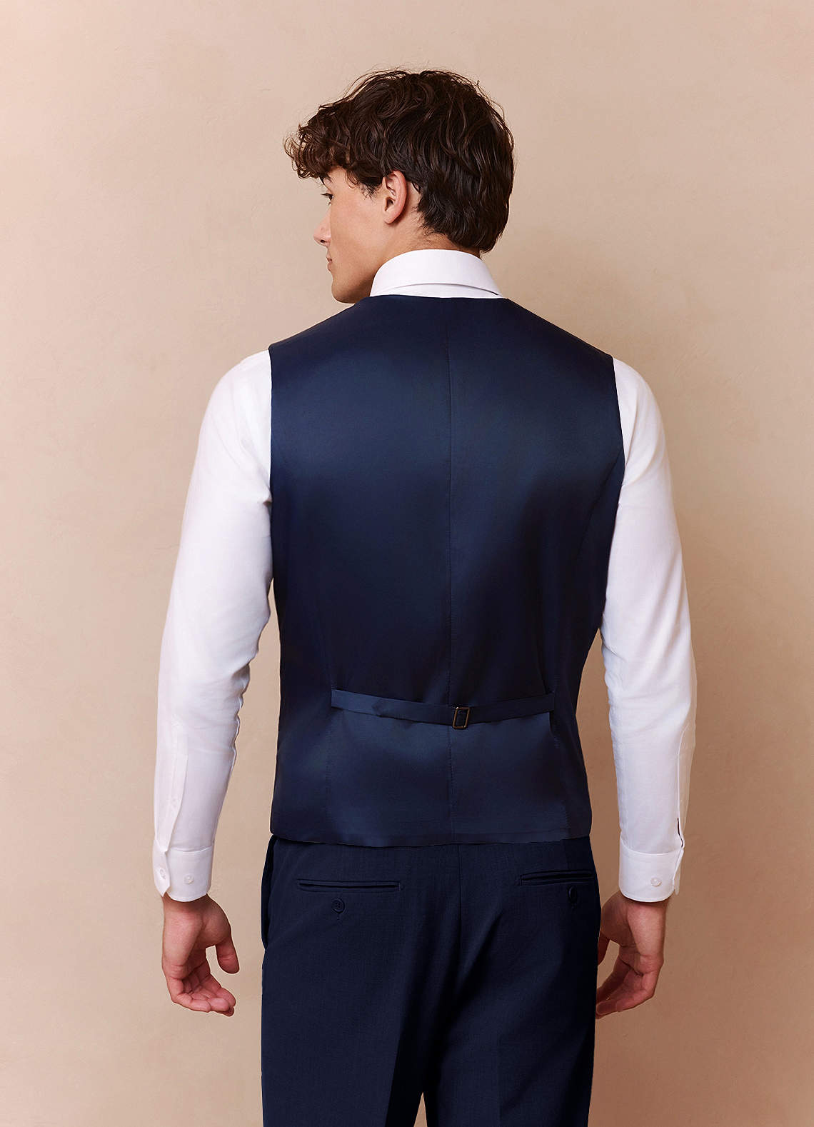 front Savile Blue Wool Blend Suit Vest