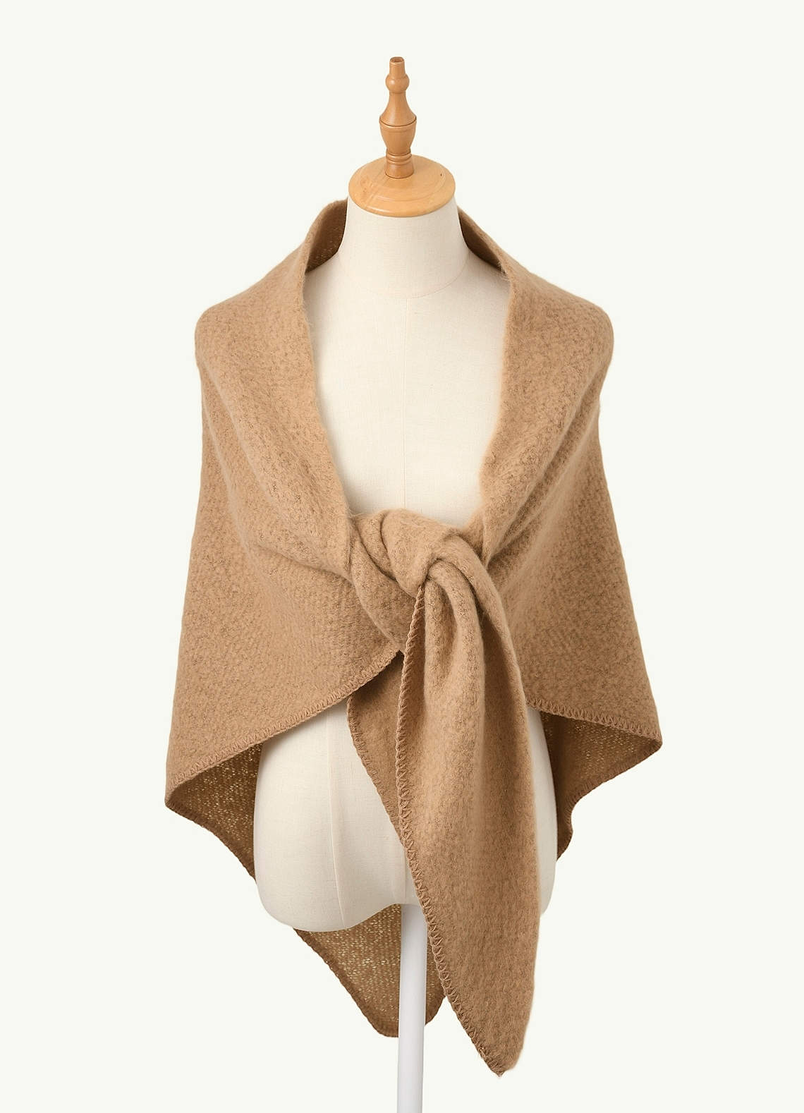 front Brushed Knit Tie Wrap