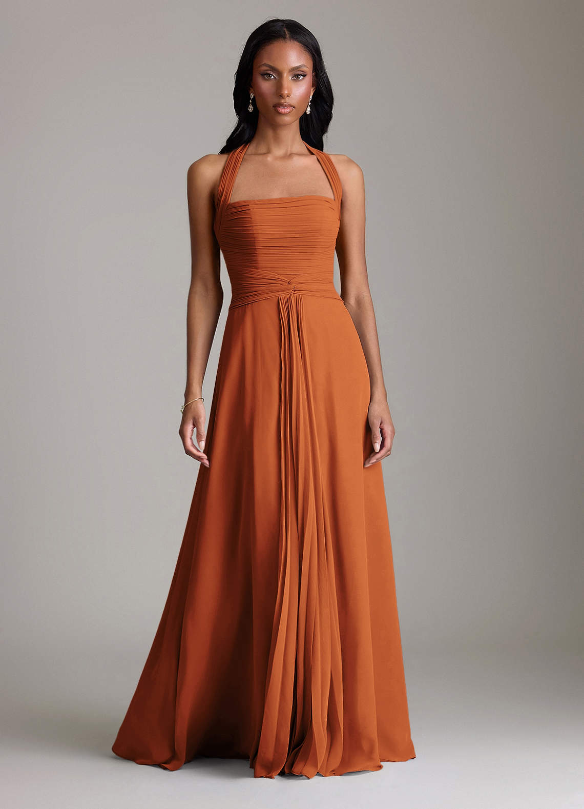 Azazie Clarisa Ready to Ship Cinnamon Chiffon Bridesmaid Dresses