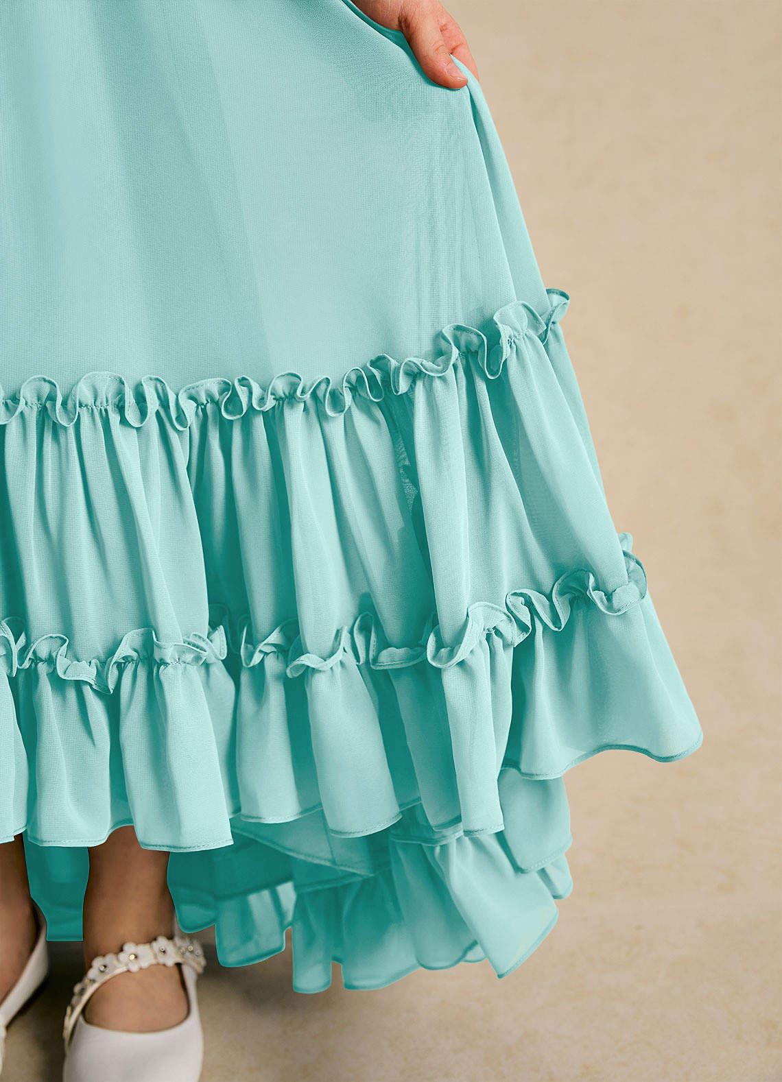 パーティードレス Caia Crystal Blue Chiffon Pleated Dress 3c026334d3332310c4c2d76f6f39f3