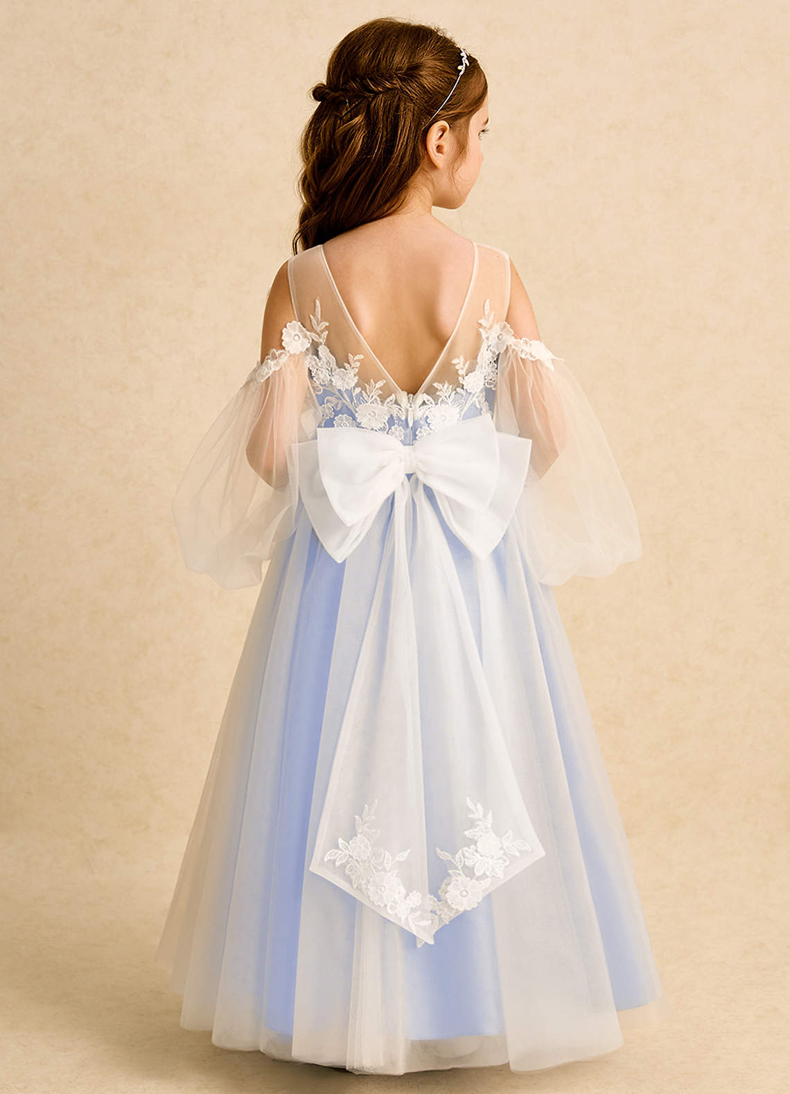Azazie Zimi Flower Girl Dresses Lavender Ball-Gown Sweetheart Neckline Tulle Dress image1