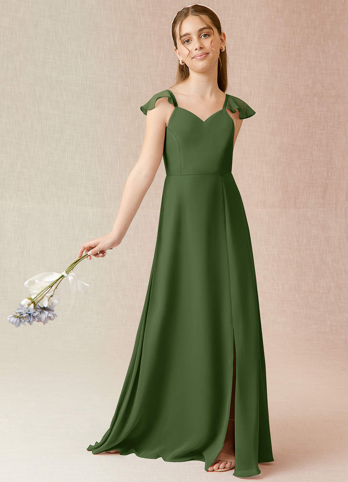 slim fit dress slacks Junior Bridesmaid Dress Square Neck Satin A-Line Gown with Bow COCOMELODY  B0C7KY63LX main image 1