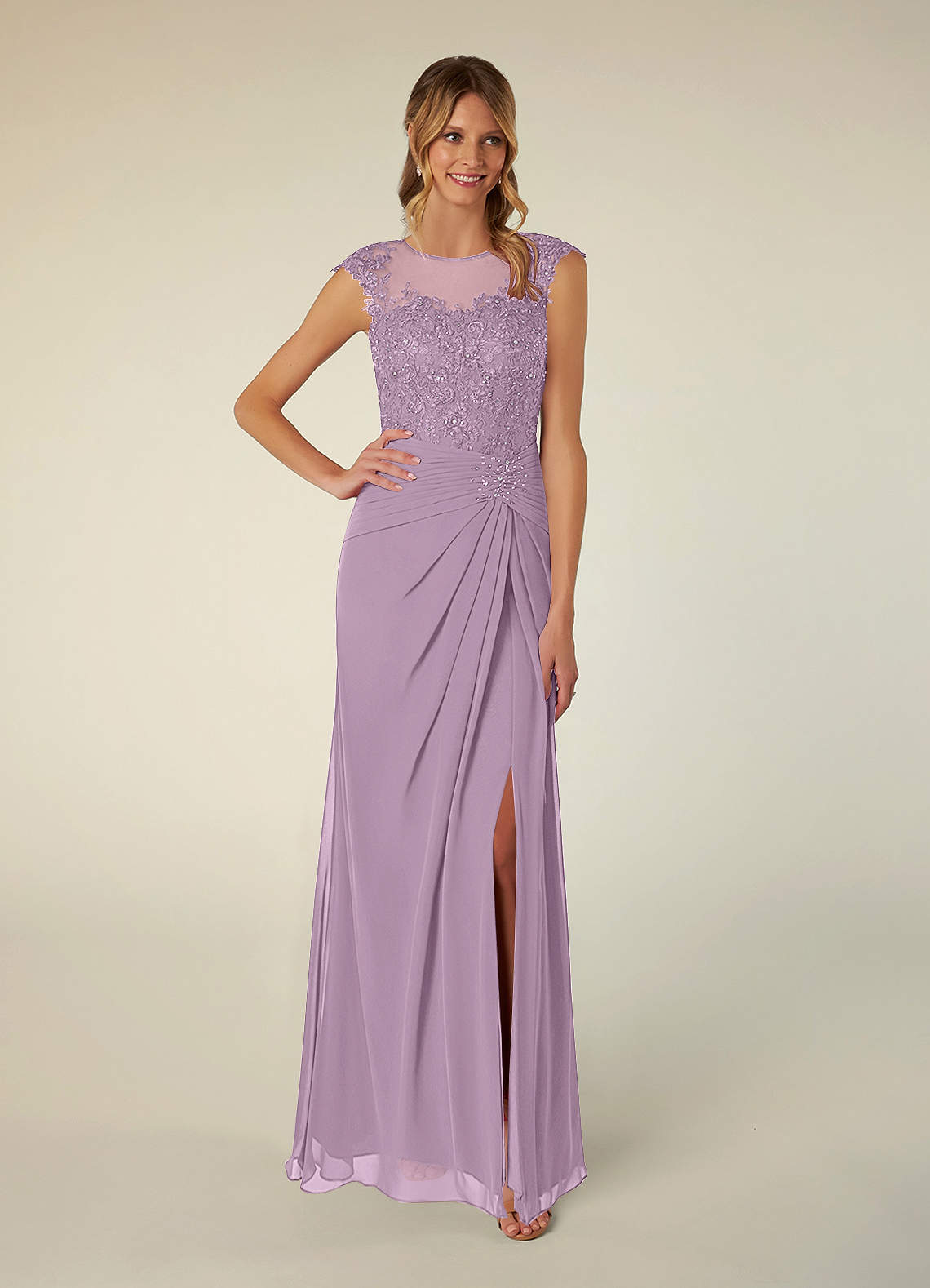 Azazie Libby Mother of the Bride Dresses Wisteria A-Line Scoop Sequins Chiffon Dress image1