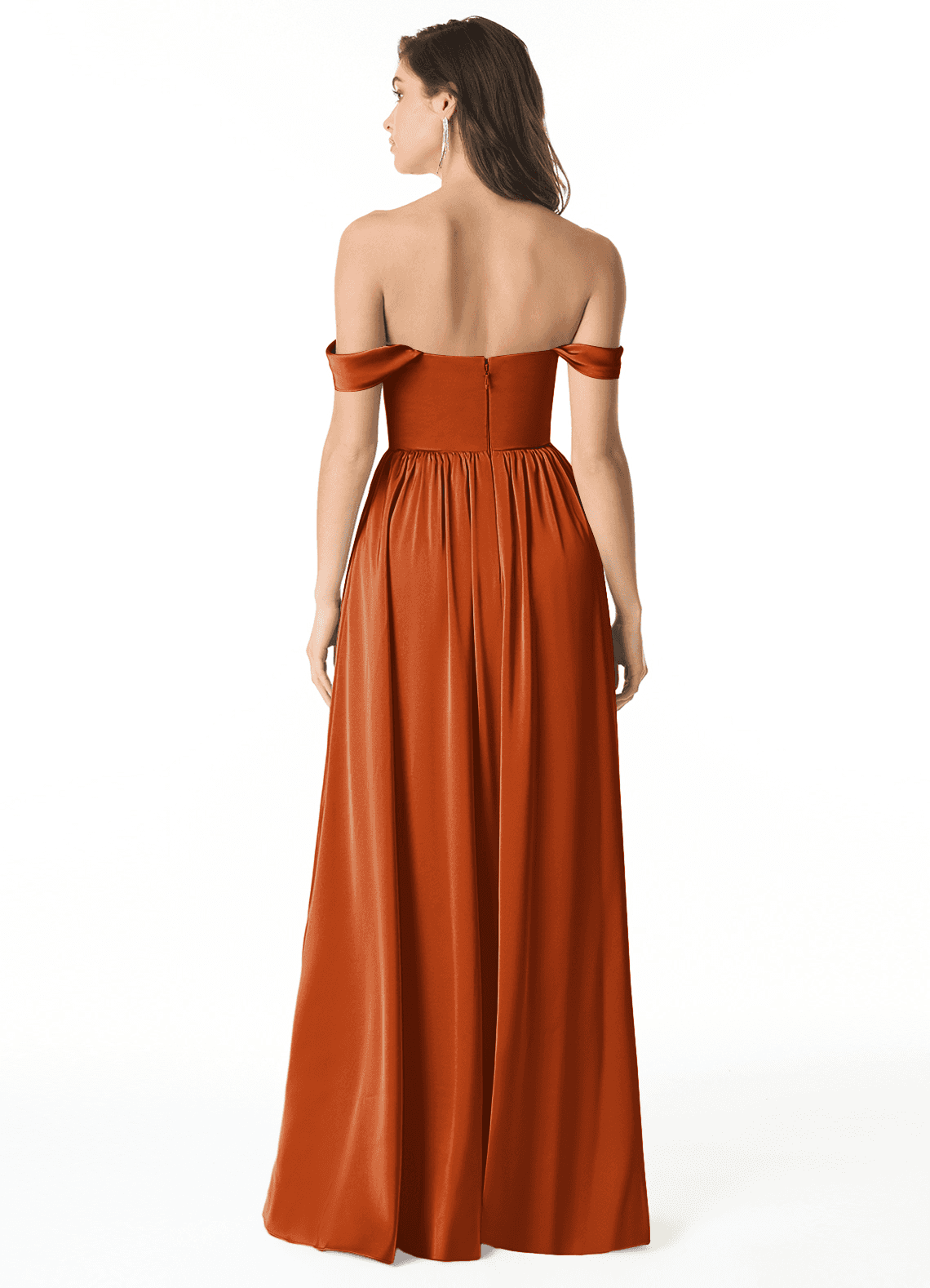 Azazie Morana Ready to Ship Amethyst Stretch Satin Bridesmaid