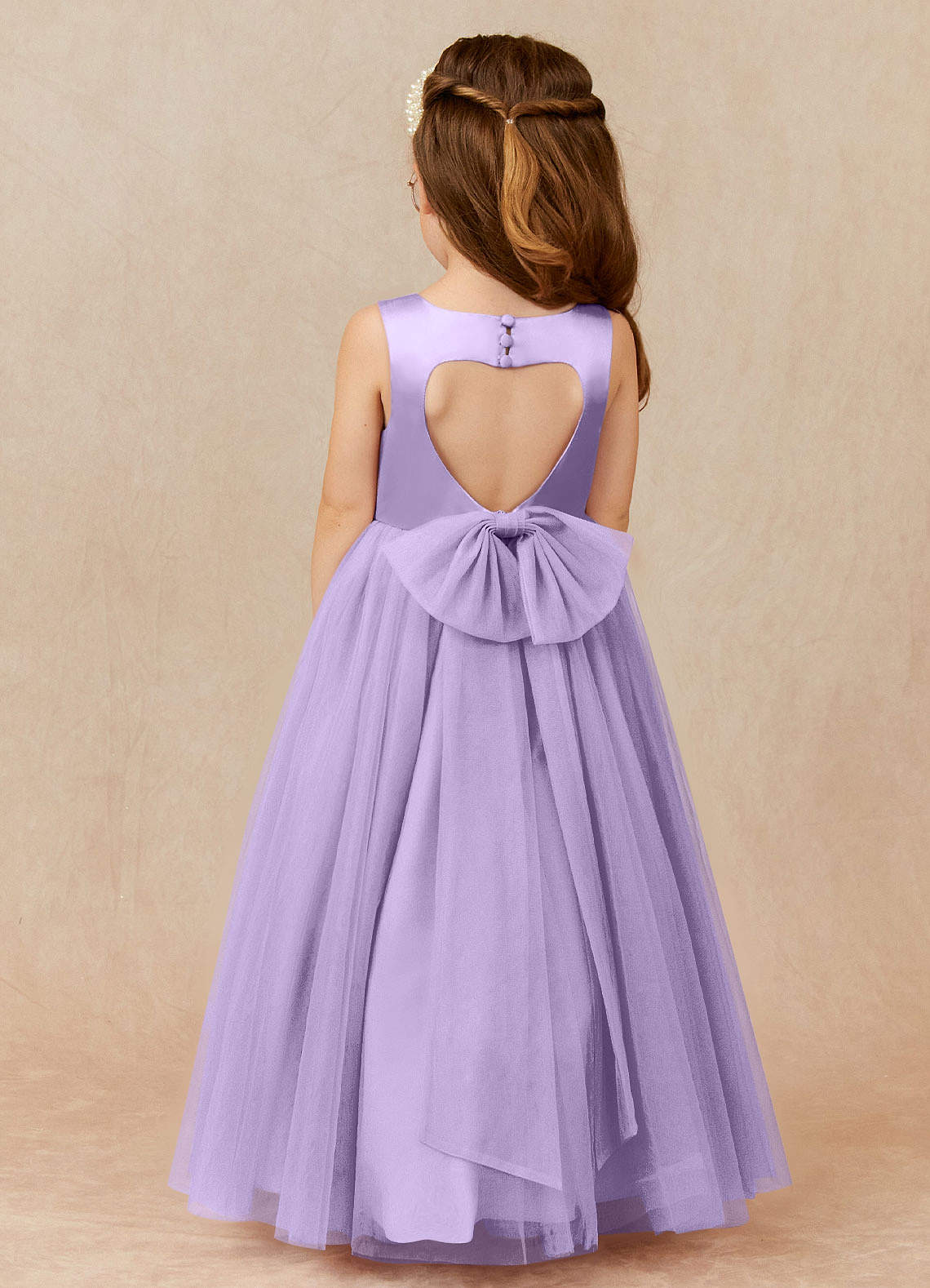 knee length dresses for ladies Lilac Appliqud Floral Dress 6 / Lilac with Pastel Appliqud Flowers