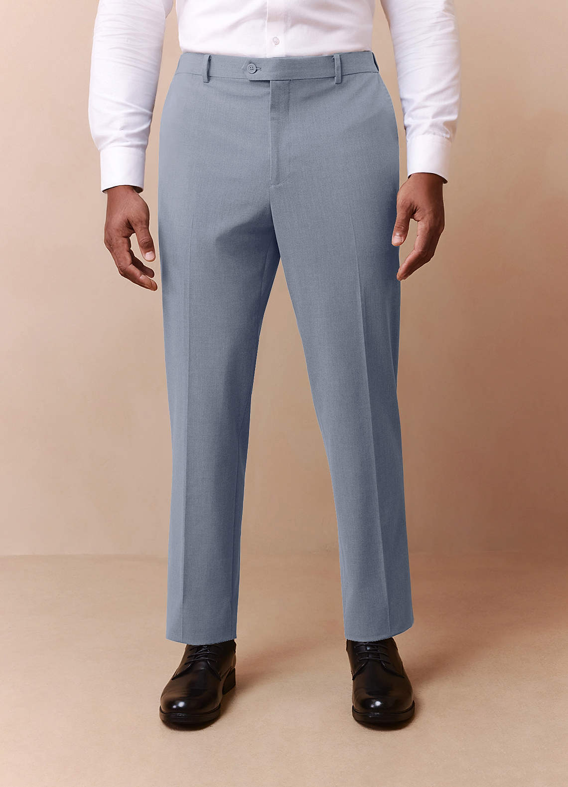 front Savile Light Blue Wool Blend Dress Pants