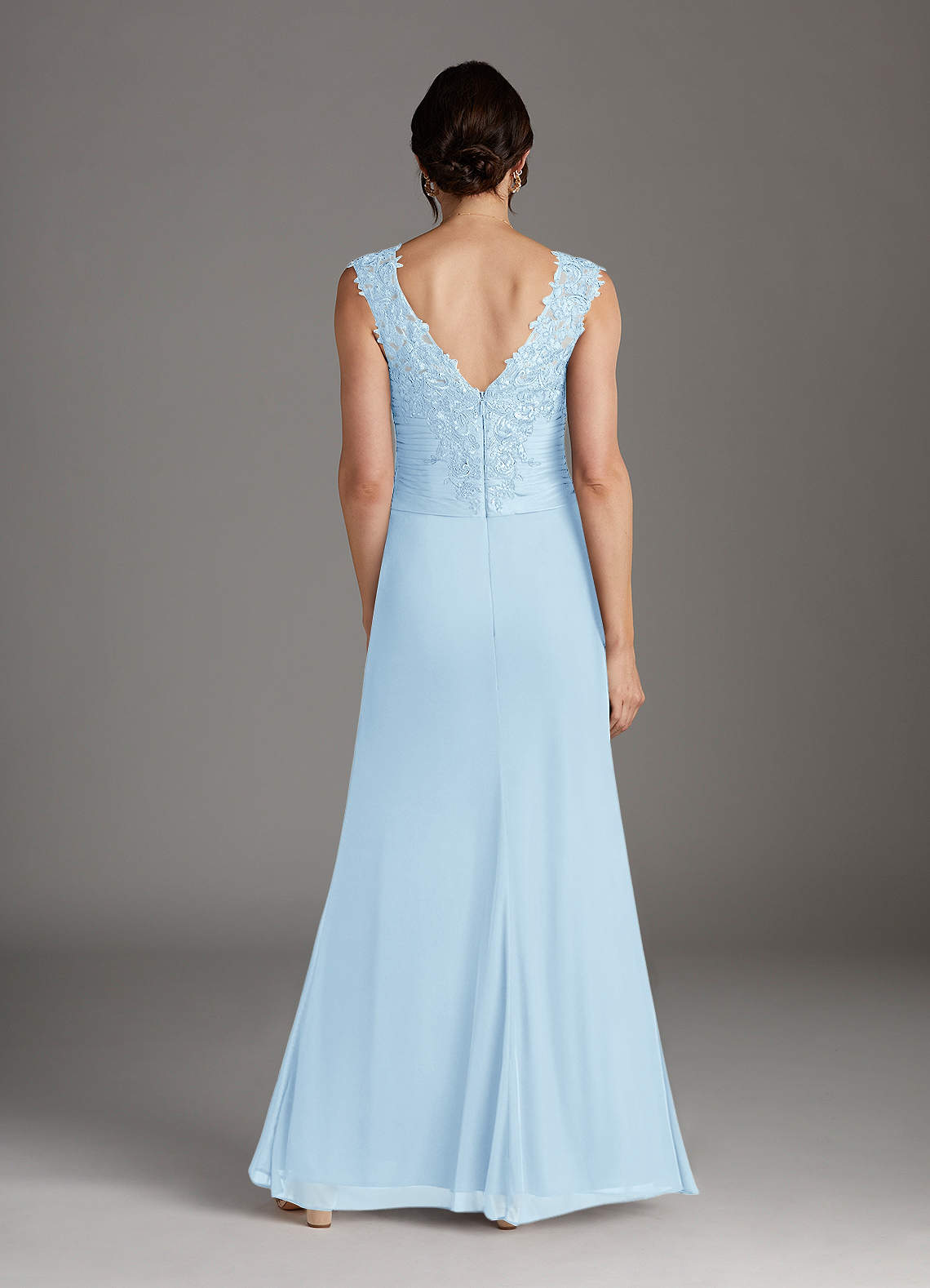 princess polly baby blue dress Azazie Edelin Sky Blue A-Line Sweetheart Neckline Pleated Mesh Dress
