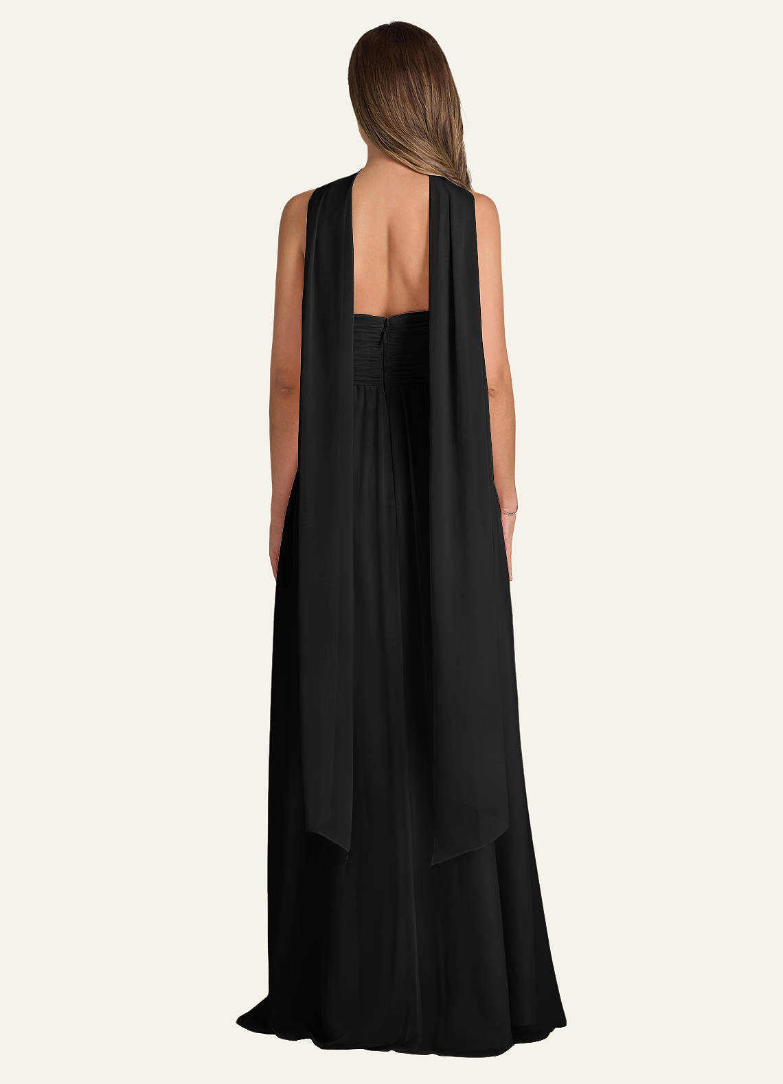 front Azazie Matching Color Chiffon Scarf