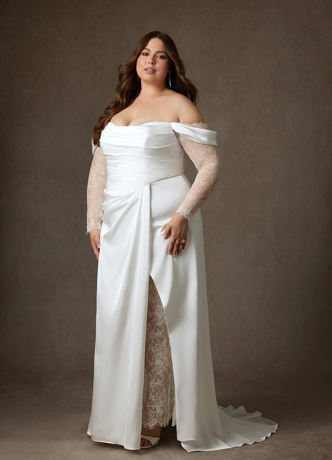 Azazie Alexa Wedding Dresses Diamond White A-Line Sweetheart Neckline Lace Dress image13