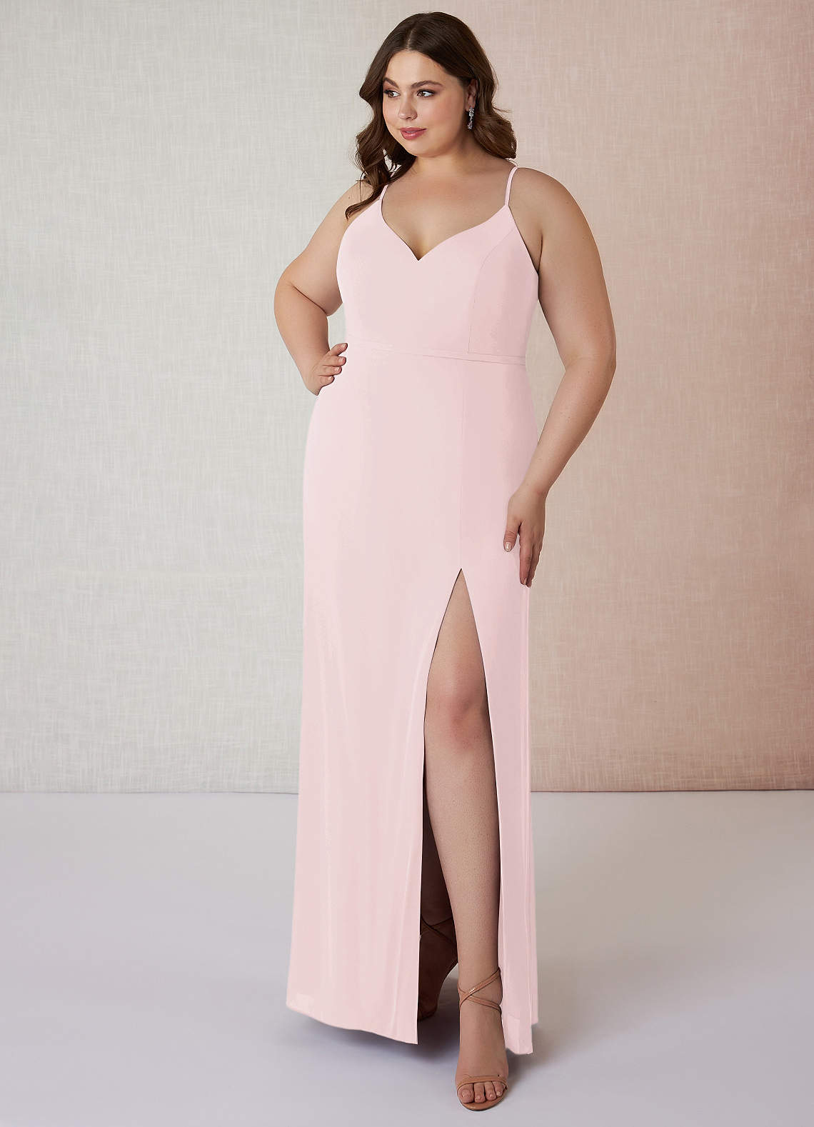 Azazie Blink Final Sale Vintage Mauve Sheath V-Neck Chiffon Dress image1