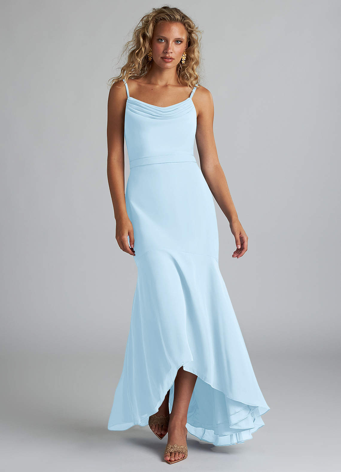 chiffon cowl neck dress Living Lush Floral Chiffon Cowl-Neck Maxi Dress Off White & Pink / M