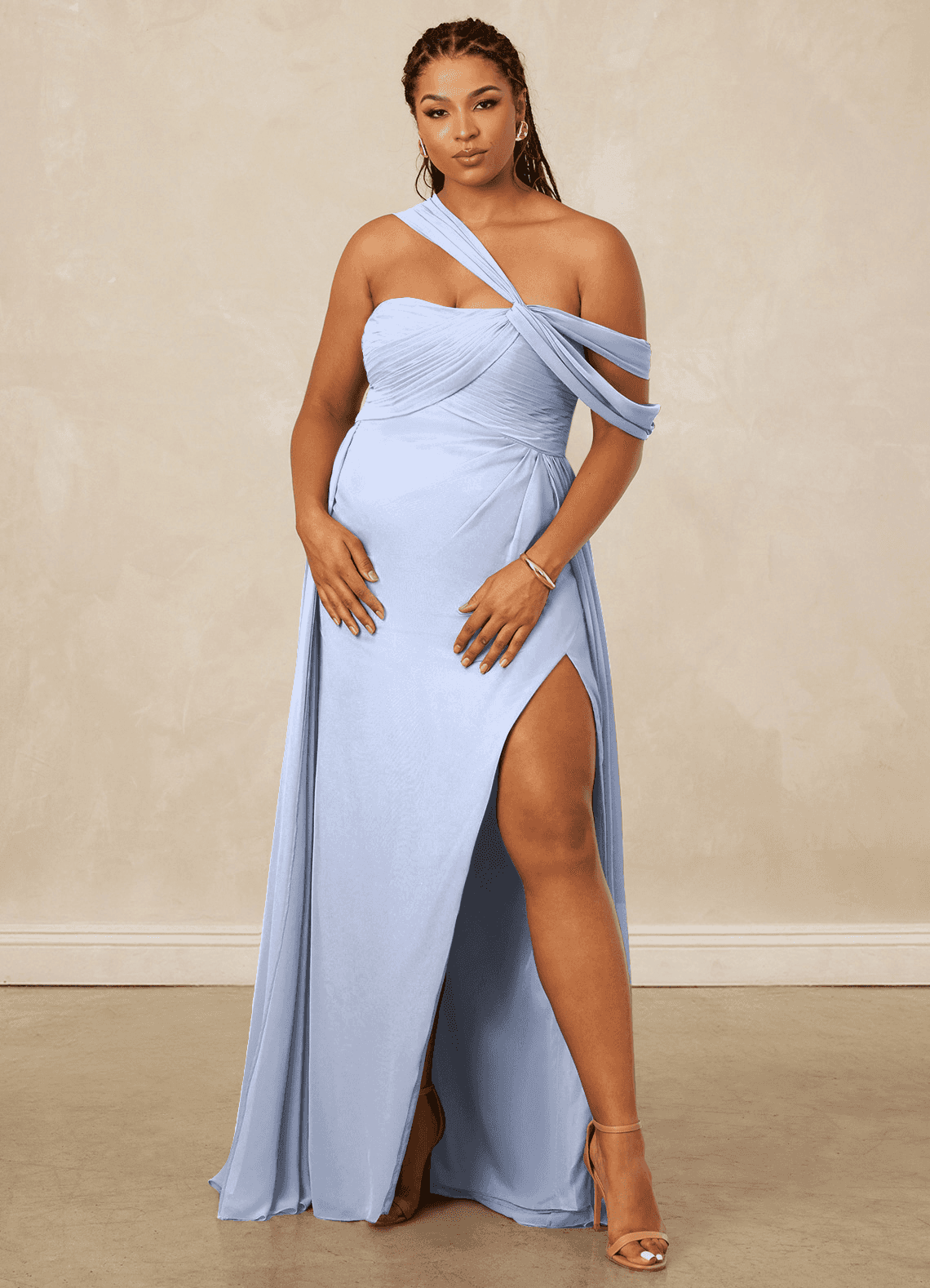 Christian Siriano Bridal for Azazie 1014 Bridesmaid Dresses Ice A-Line Off the Shoulder Chiffon Dress image11