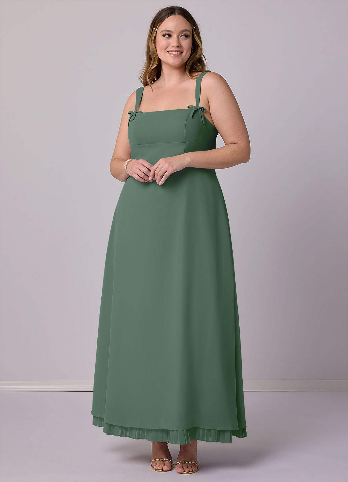 Barbie ♥ Azazie Bridesmaid Dresses A-Line Pleated Chiffon Ankle-Length Dress image1