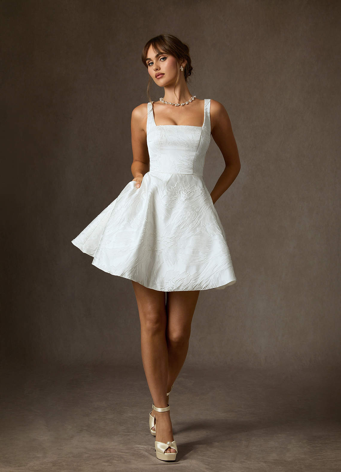 white christmas dresses COCOMELODY Ball Gown Court Train Jacquard Satin Floral Wedding Dresses CW3533, 45 Days / Ivory / US16-UK18-EUR46