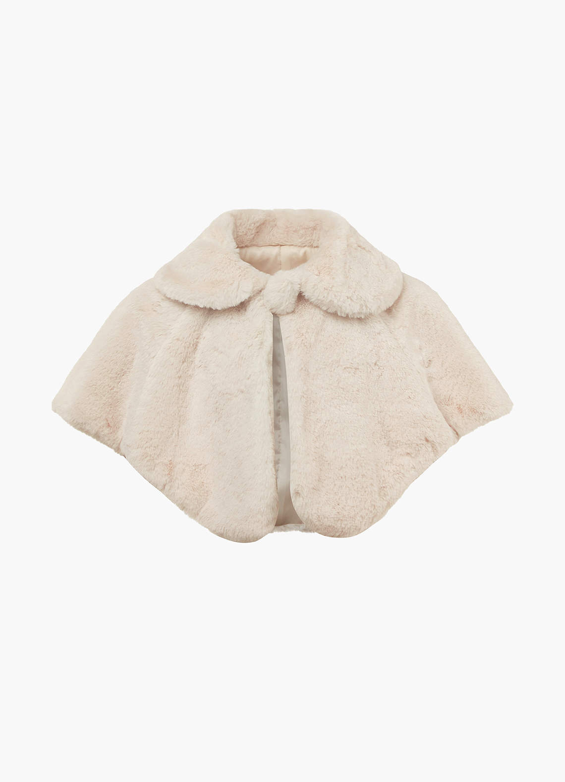 front Flower Girl Faux Fur Collared Cape
