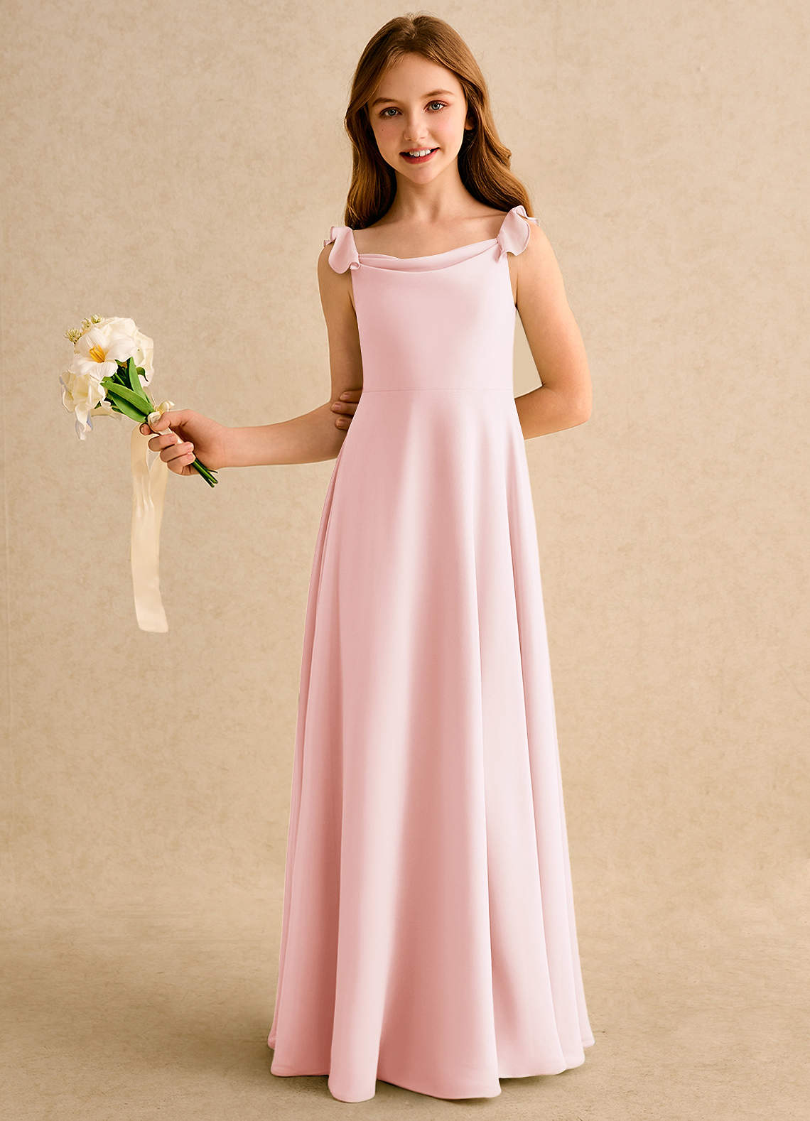 Azazie Puppy Girls Formal Blushing Pink A-Line Pleated Chiffon Dress | Azazie UK Azazie Puppy Girls Formal Blushing Pink A-Line Pleated Chiffon Dress | Azazie UK