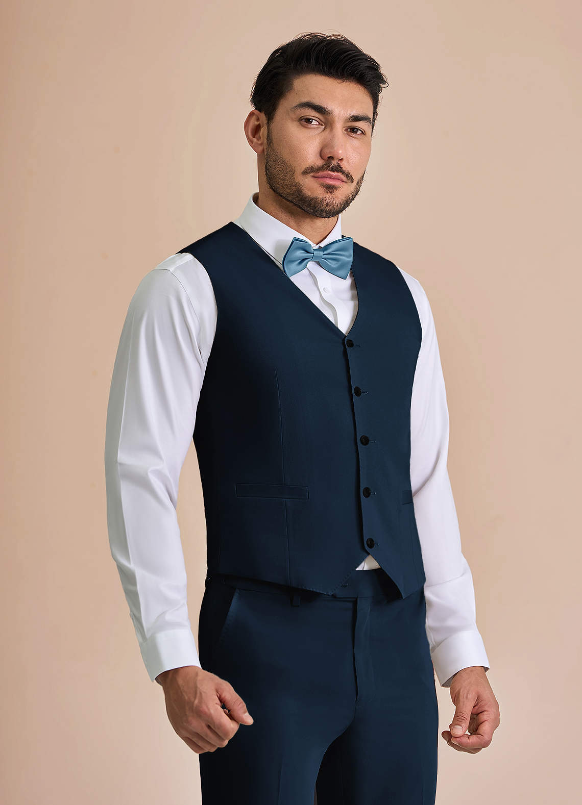 front William Navy Blue Comfort Blend Suit Vest