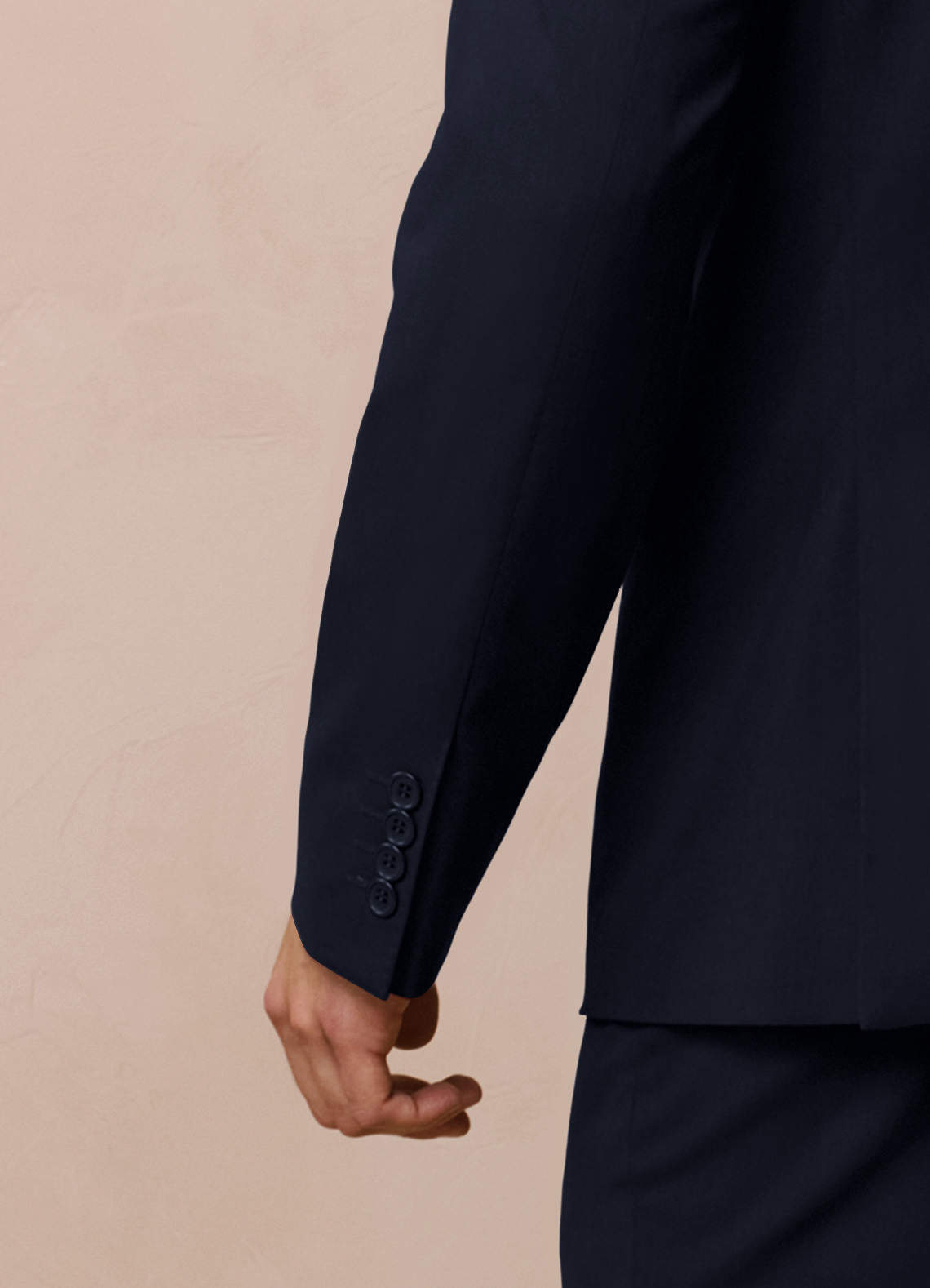 front Savile Navy Blue Wool Blend Suit