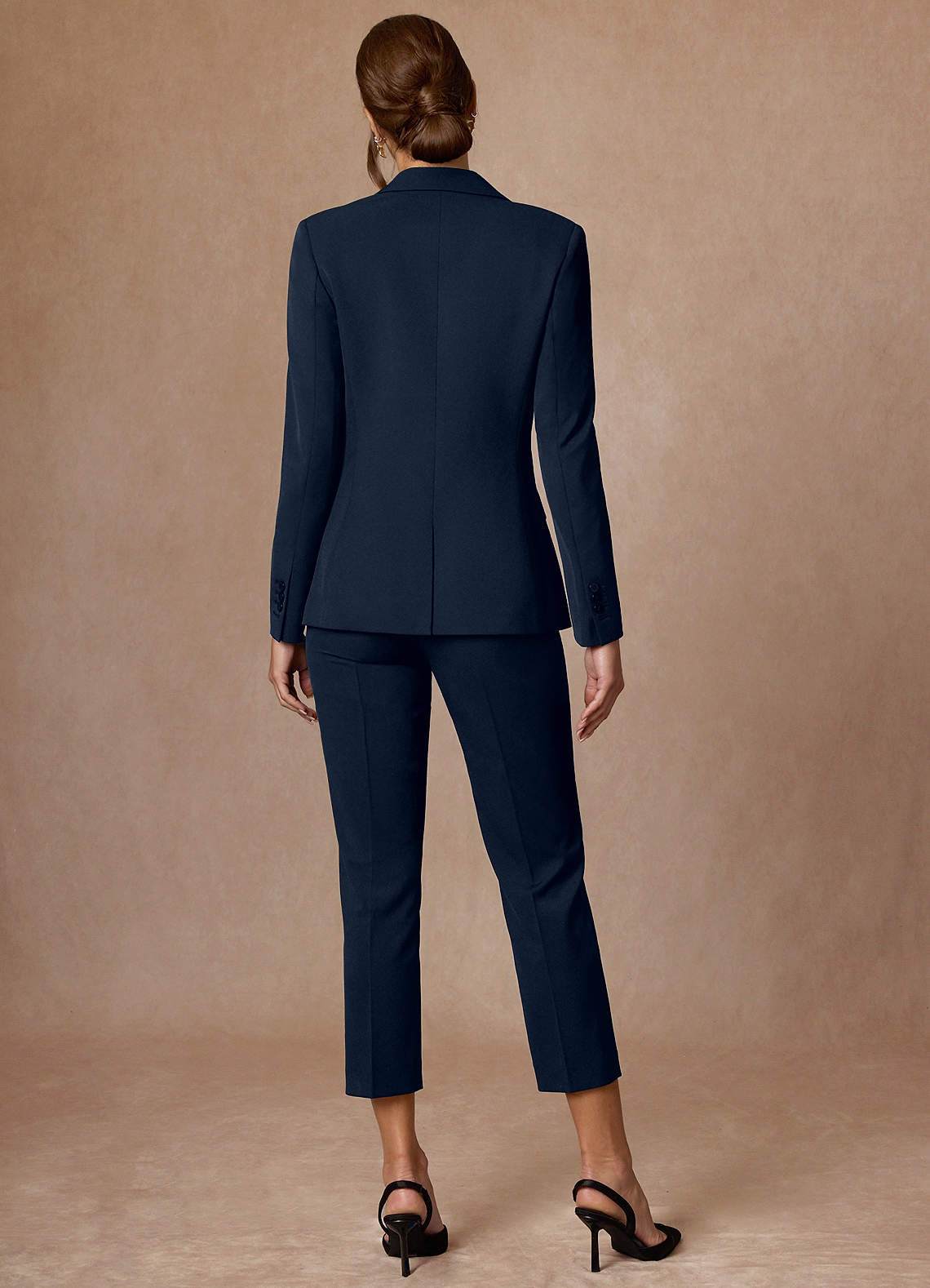 front Kennedy Dark Navy Structured Stretch Dress Pants
