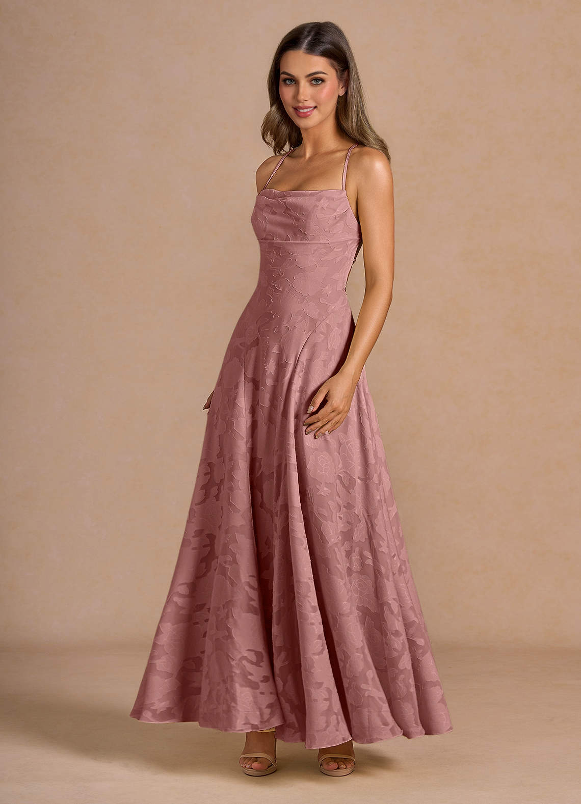 Irelia Light Pink Maxi Dress | Azazie CA