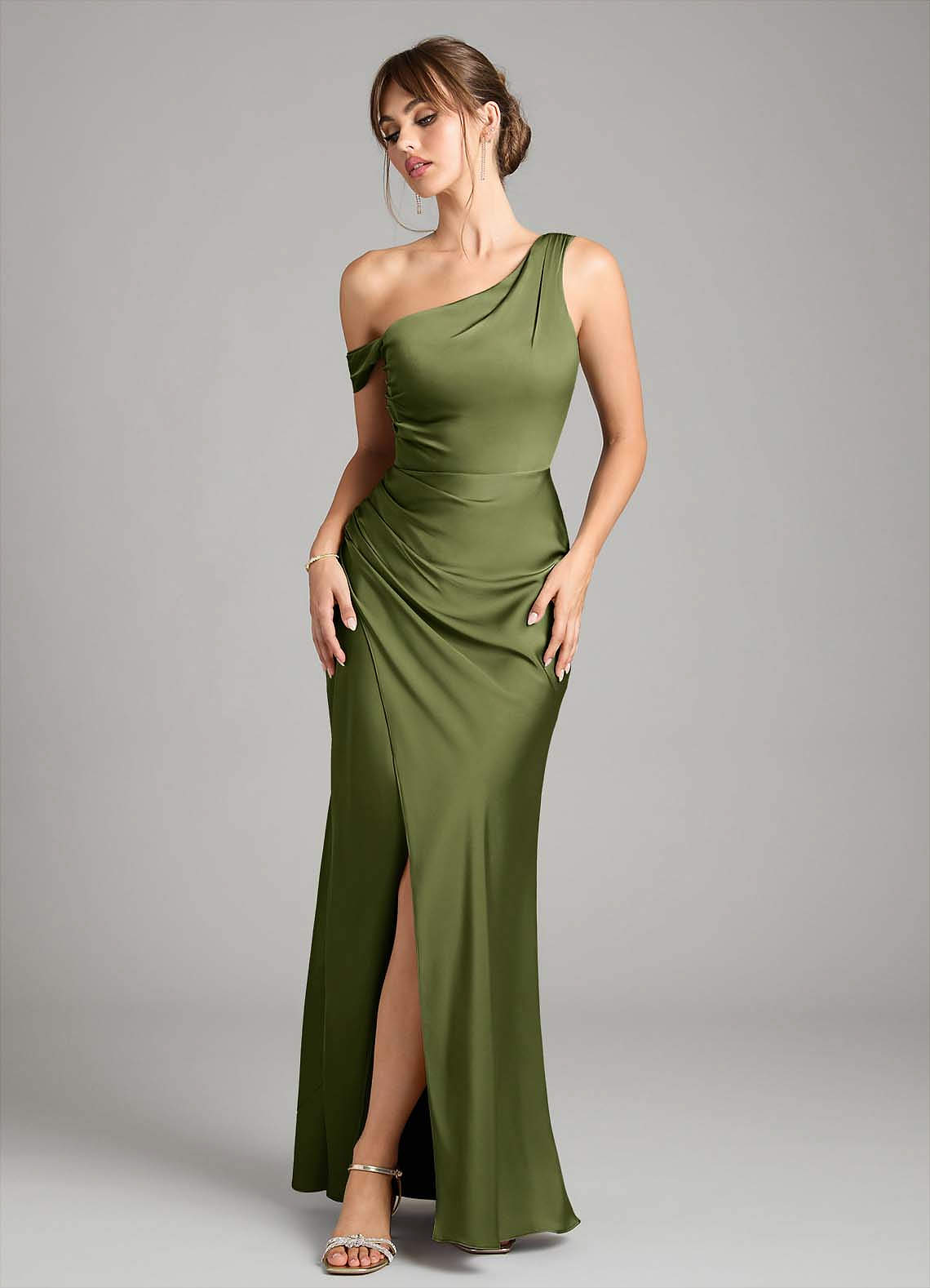 madelyn satin dress Azazie Madelyn