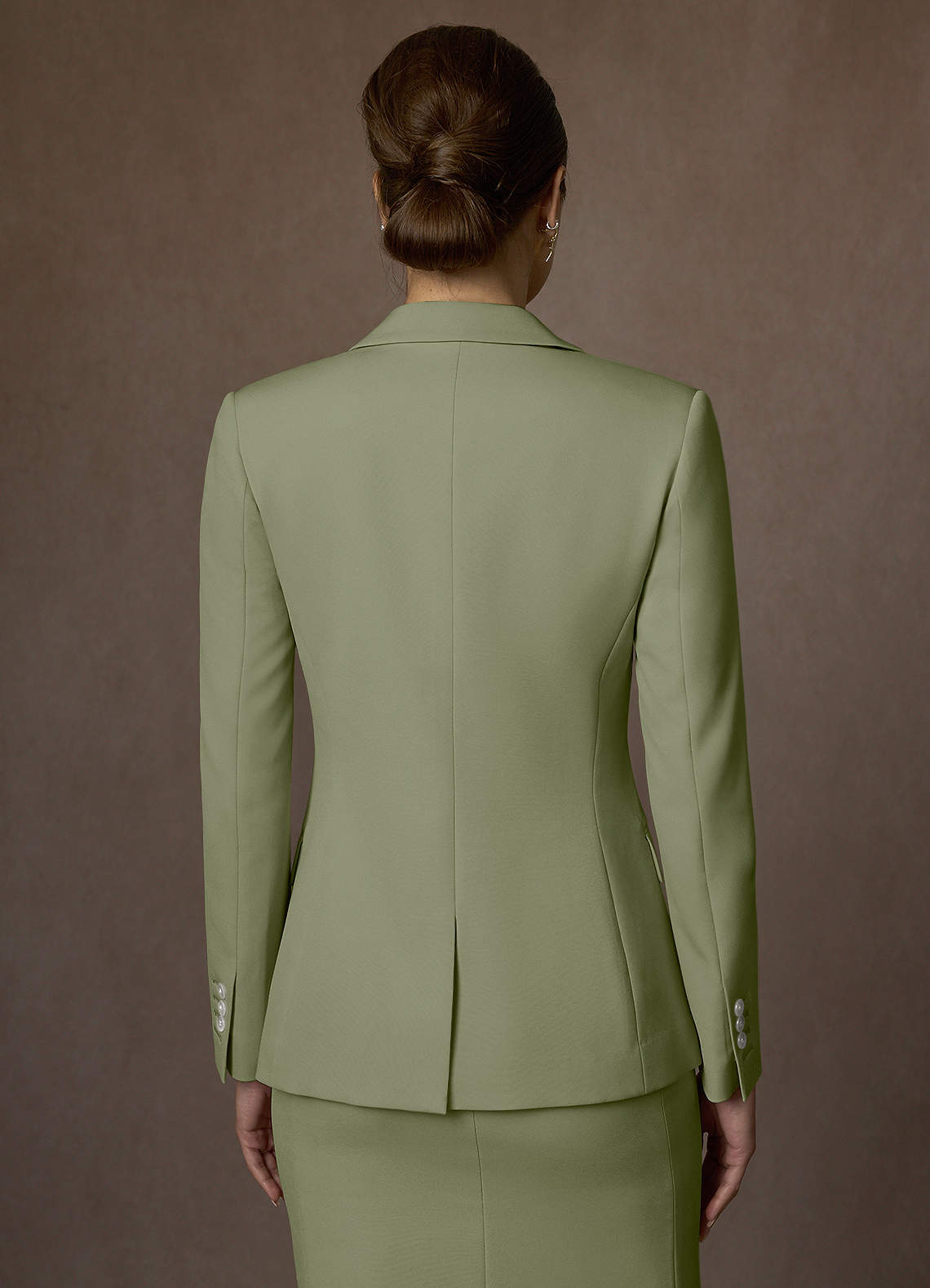 front Kennedy Pistachio Structured Stretch Dress