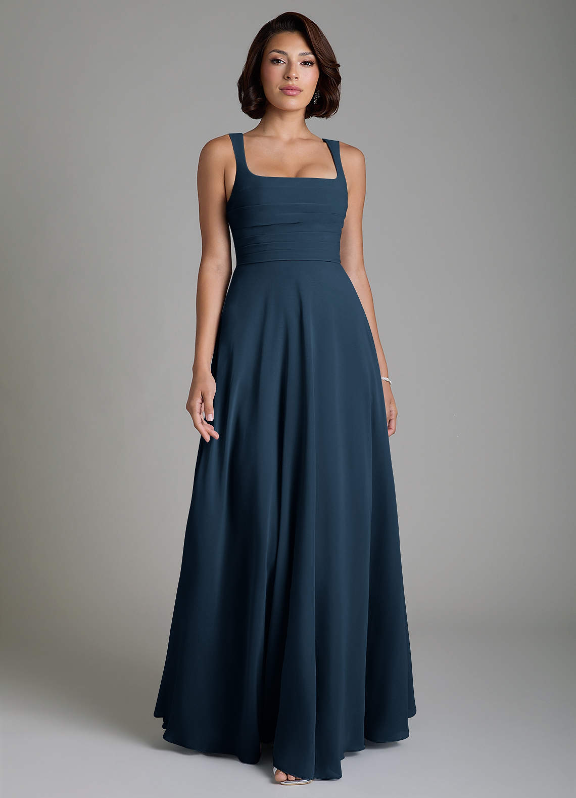 Azazie Azaria Dark Navy Chiffon Bridesmaid Dresses