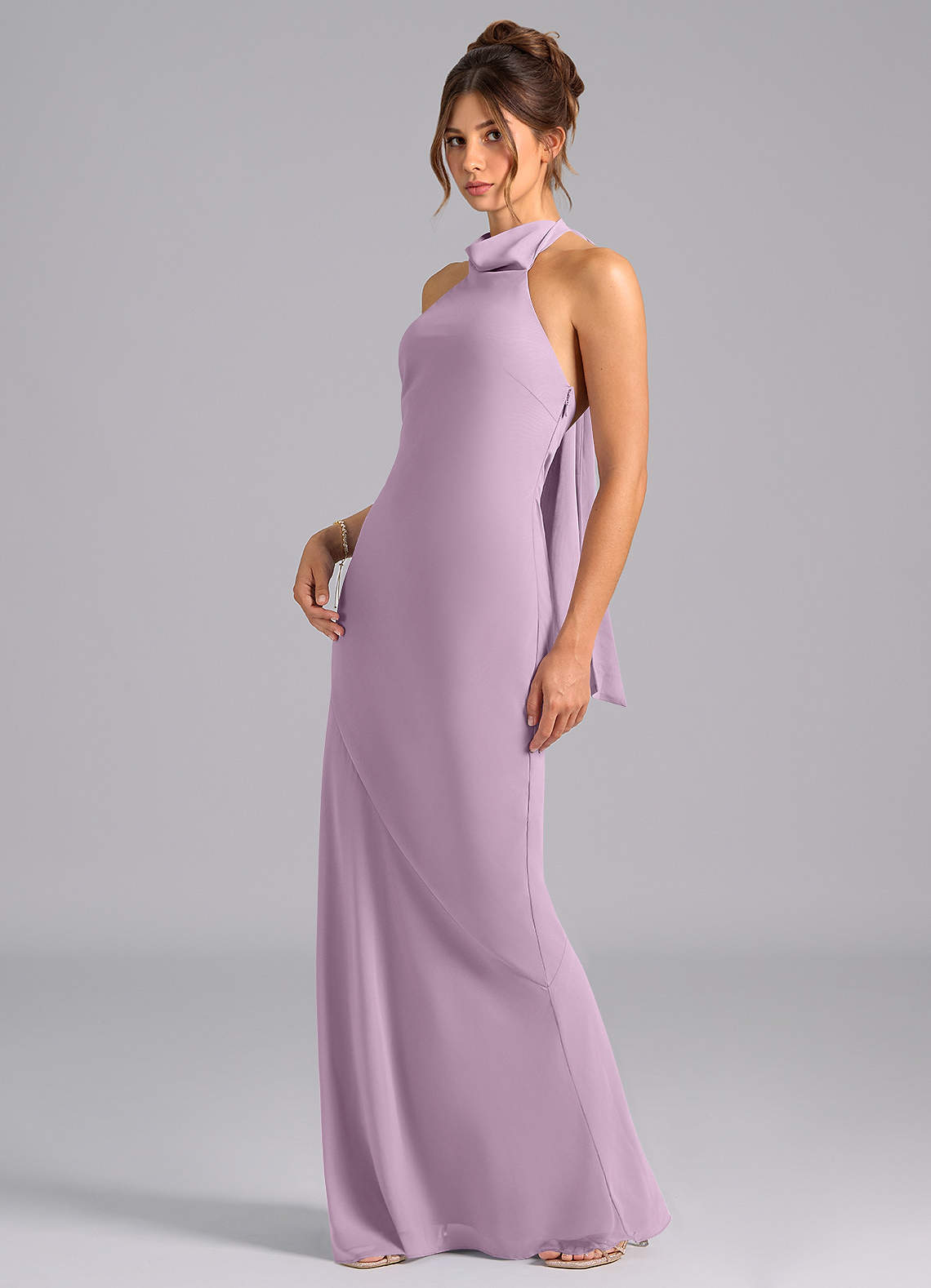 Azazie Velli Bridesmaid Dresses Wisteria Mermaid Bow Chiffon Dress image1