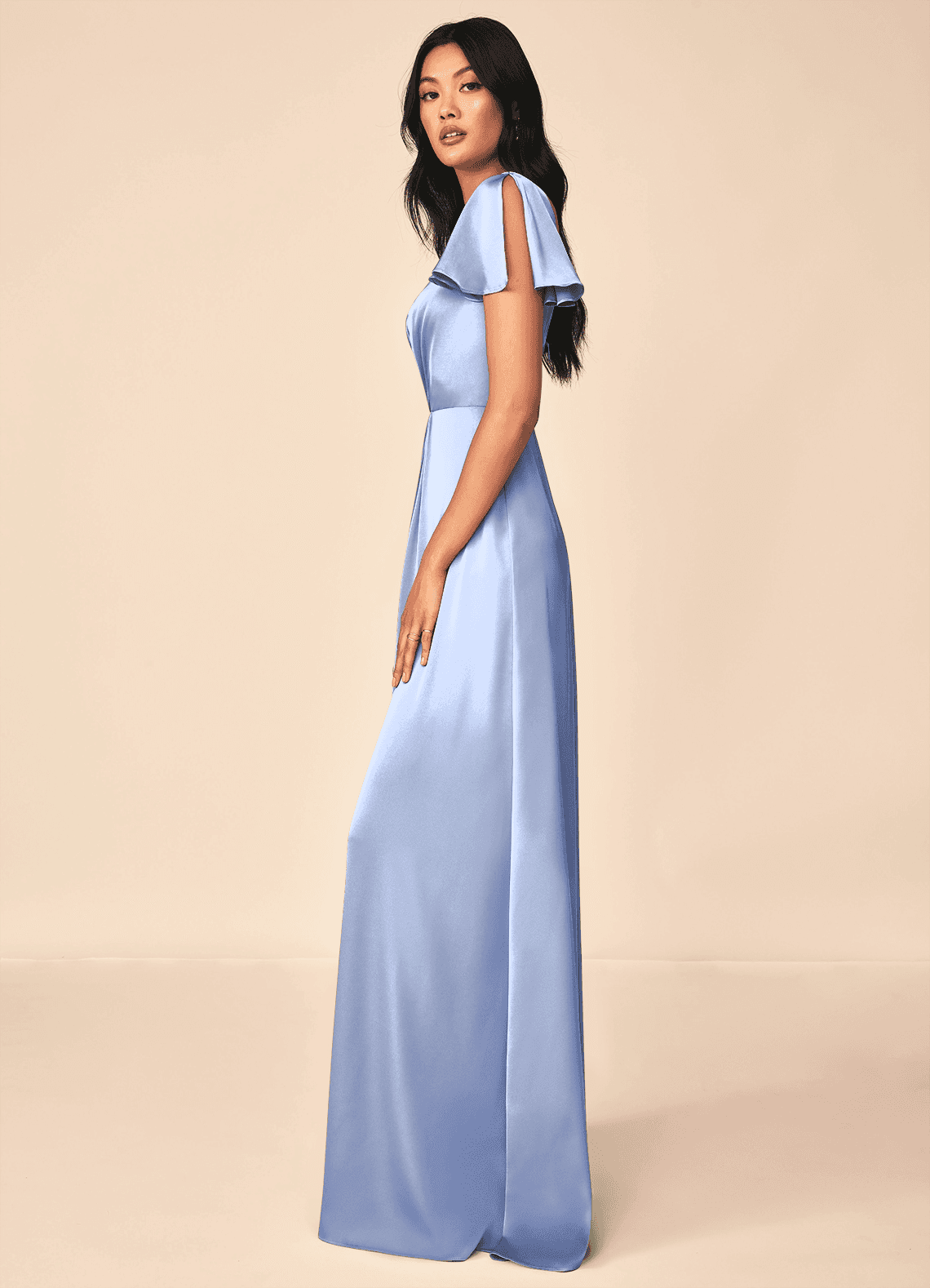 azazie soren stretch satin dress Azazie Soren