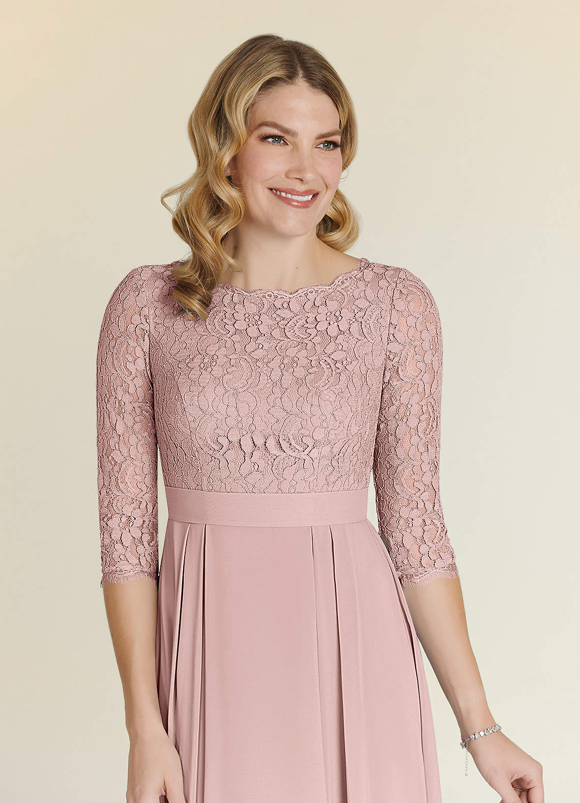 Azazie Lucianna Dusty Rose A Line Lace Dress Azazie