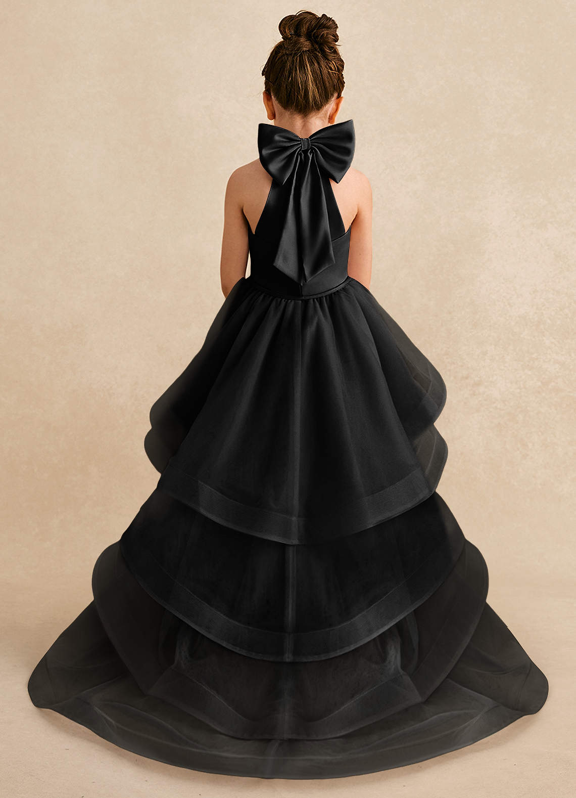 Azazie Bev Black A-Line Convertible Tulle Dress | Azazie