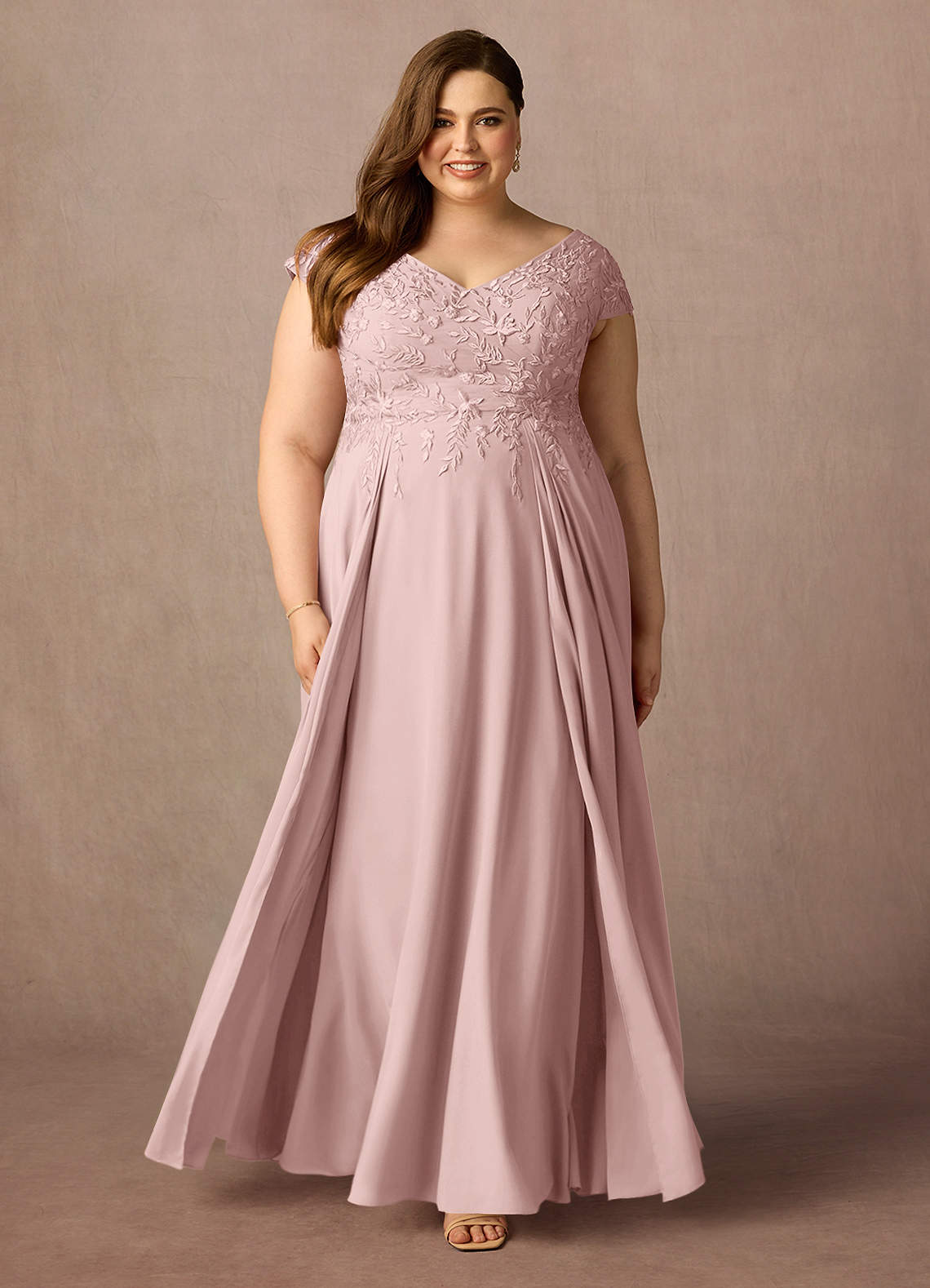 Azazie Rosemarie Dusty Rose A-Line Lace Dress Ready to Ship | Azazie