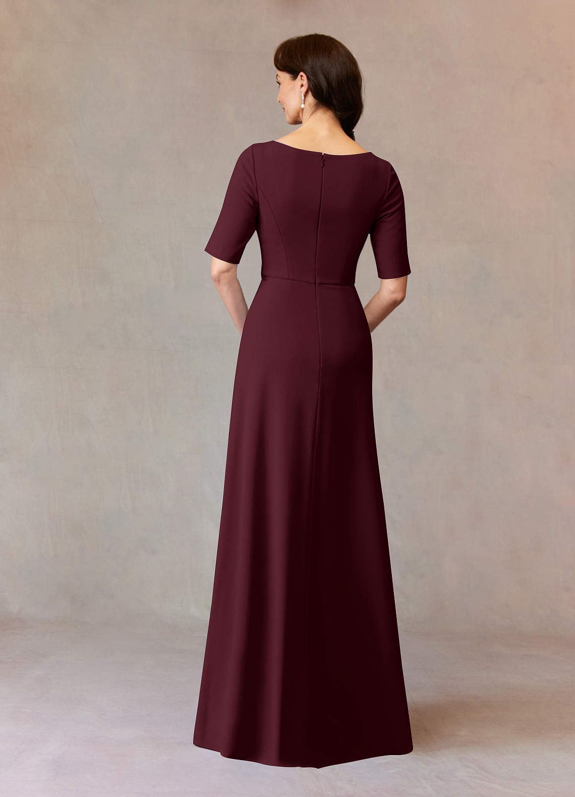 Cabernet Azazie Joelle Cabernet A-Line Sequins Stretch Crepe Dress | Azazie