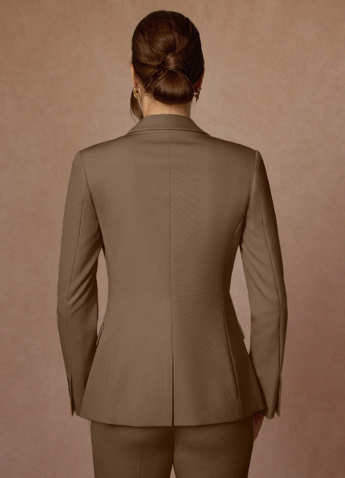 front Charlotte Truffle Refined Weave Blazer