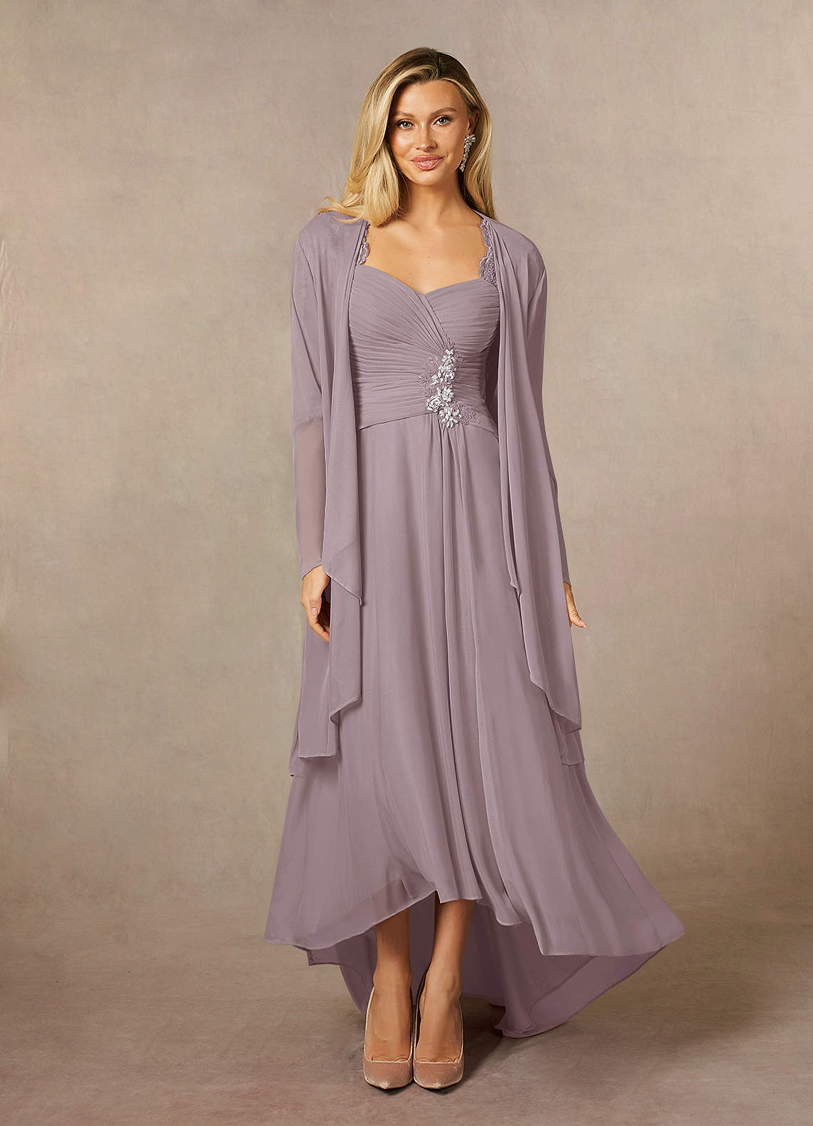 Azazie Anne Mother of the Bride Dresses Dusk Sheath Sweetheart Sequins Lace Dress image1