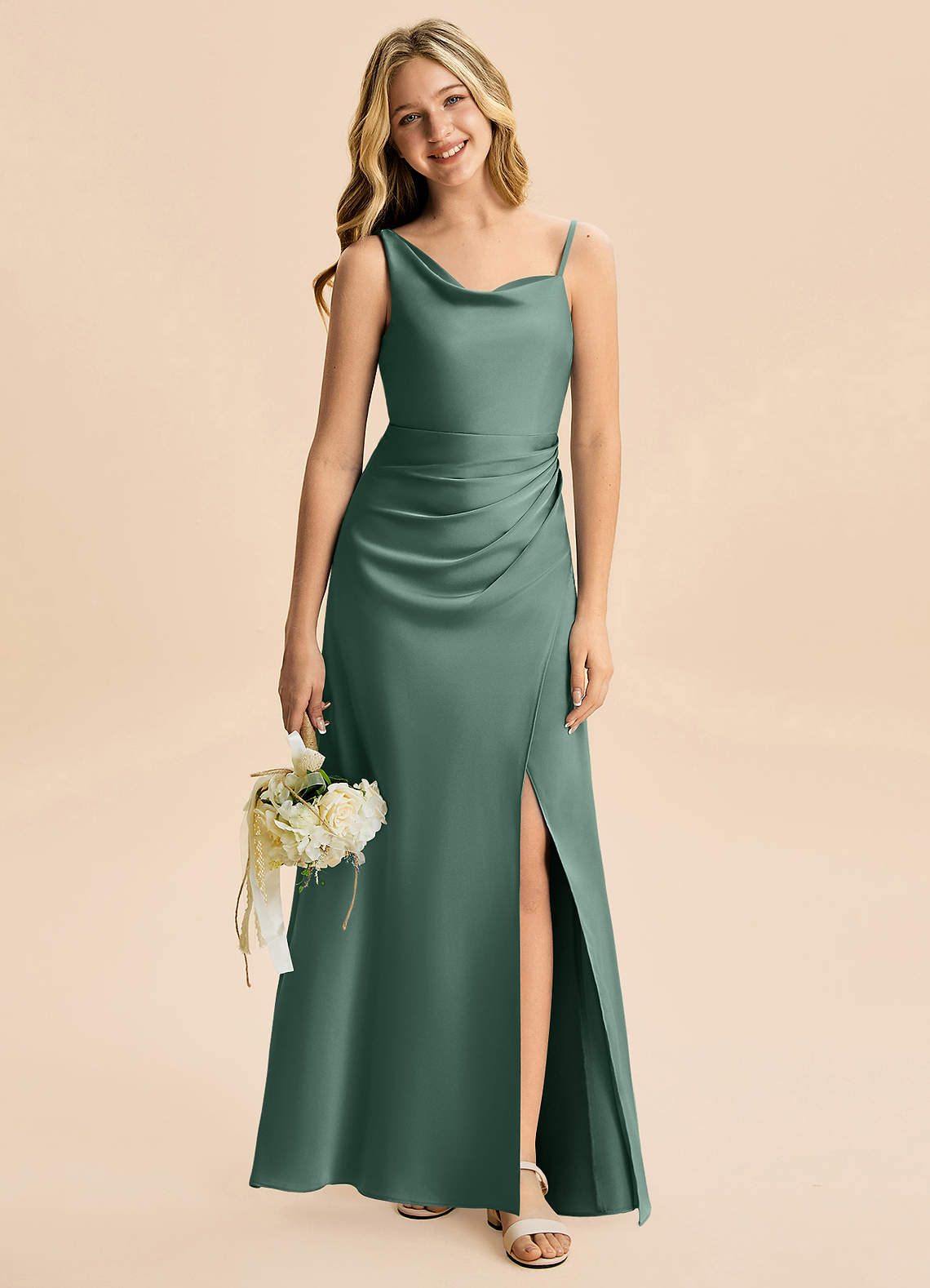 eucalyptus junior bridesmaid dresses Azazie Abby Where You Are Light sparkley this minimal dress features Color:#7-Lavender