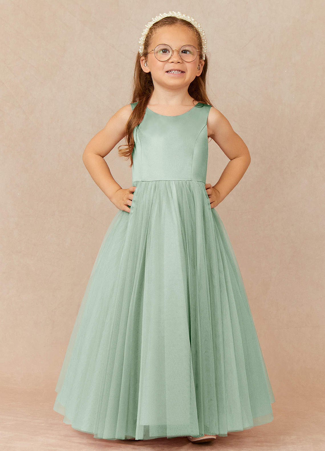 Azazie Muni Agave A-Line Bow Tulle Dress | Azazie