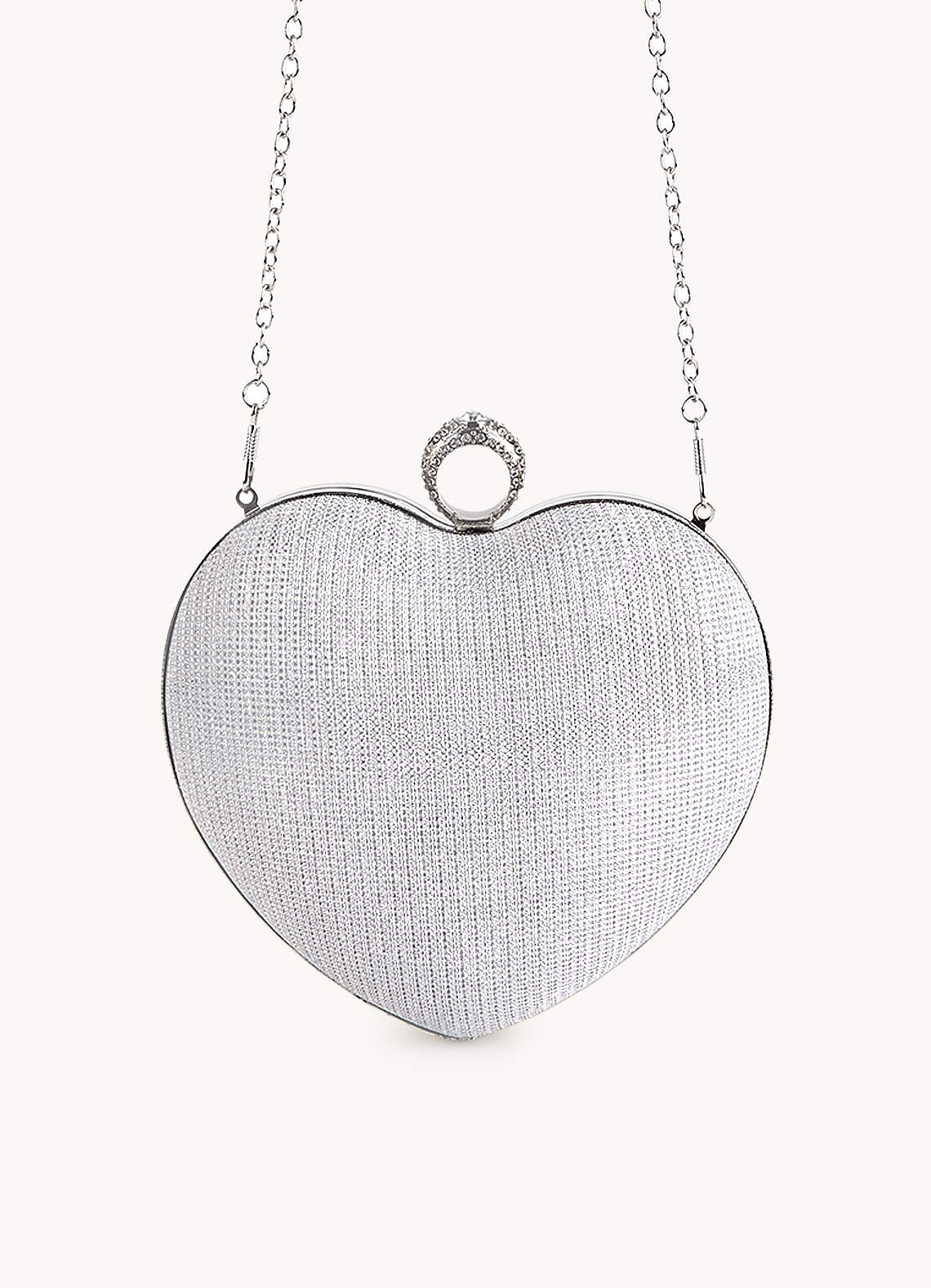 Heart Shape Stone Handle Clutch