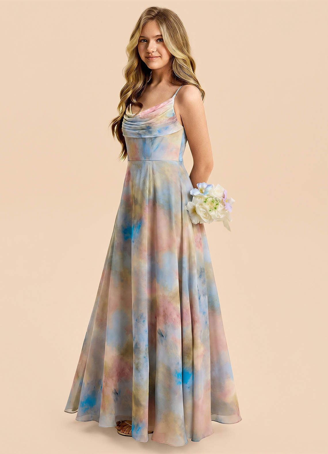 front Azazie Everly Junior Formal Dress