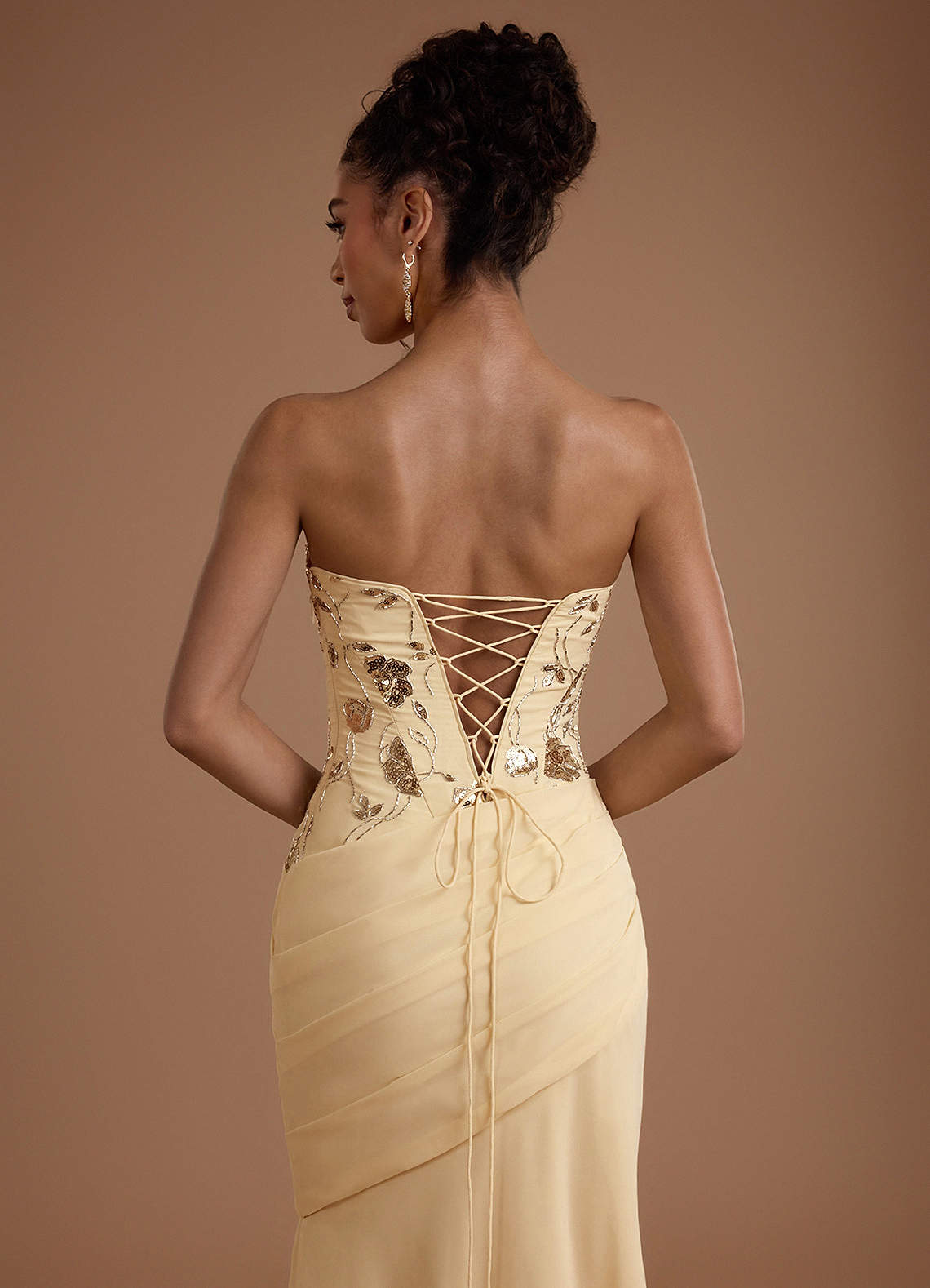 Blair Gold Sequins Maxi Dress | Azazie