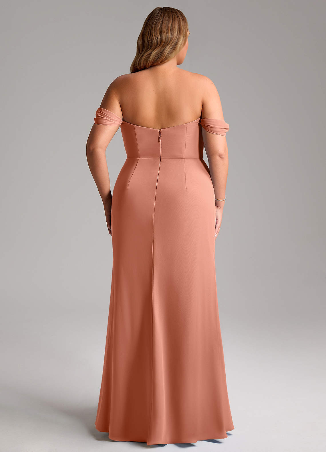 Azazie Saige Bridesmaid Dresses MAI TAI A-Line Off the Shoulder Chiffon Convertible Dress image14